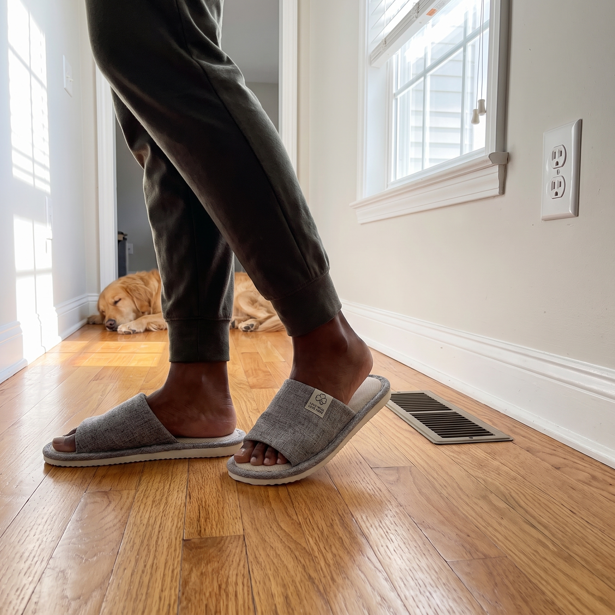 Open-Toe House Slippers Breathable Lightweight Indoor Slides lifestyle