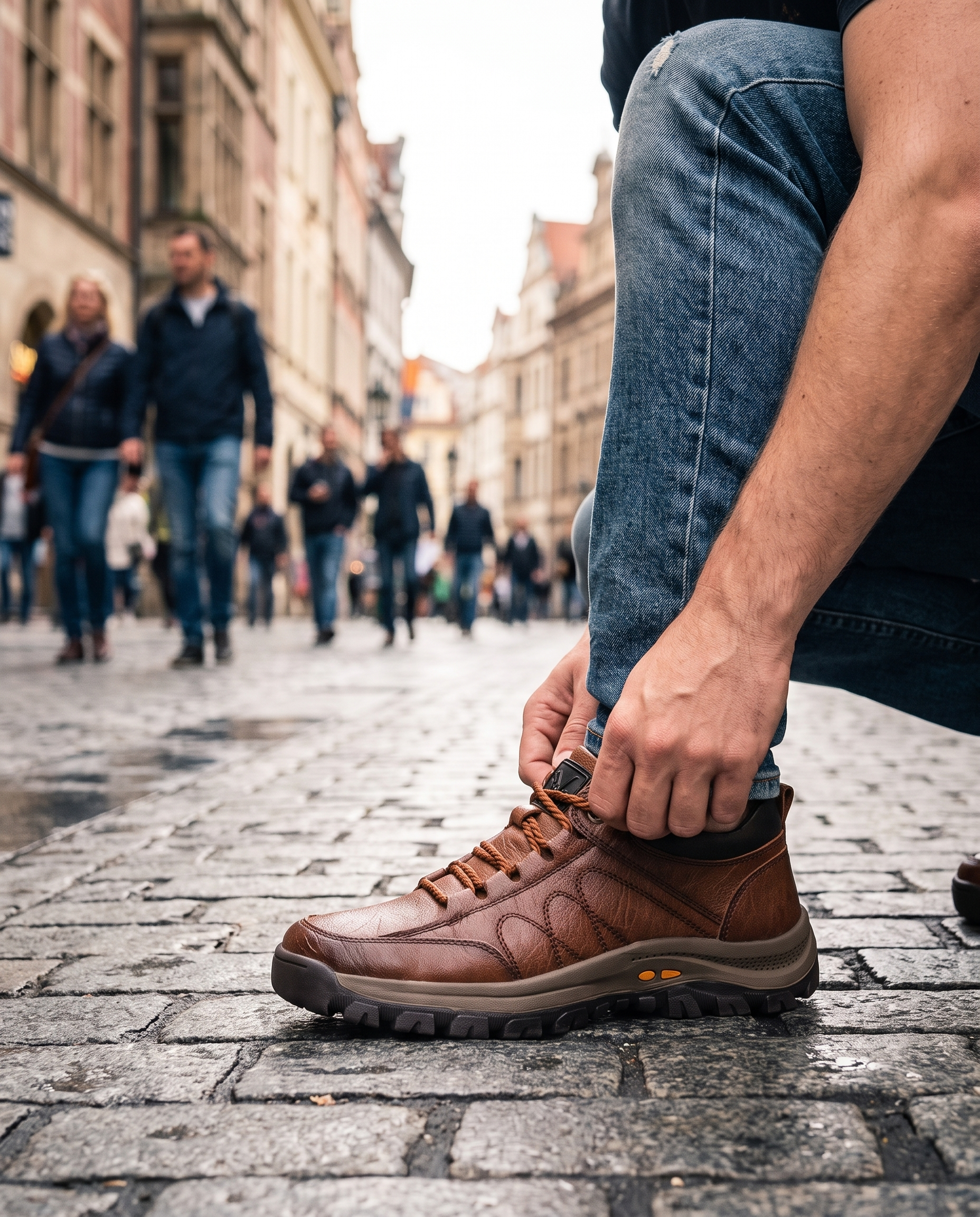 Ręcznie wykonane buty męskie z prawdziwej skóry bydlęcej w użyciu