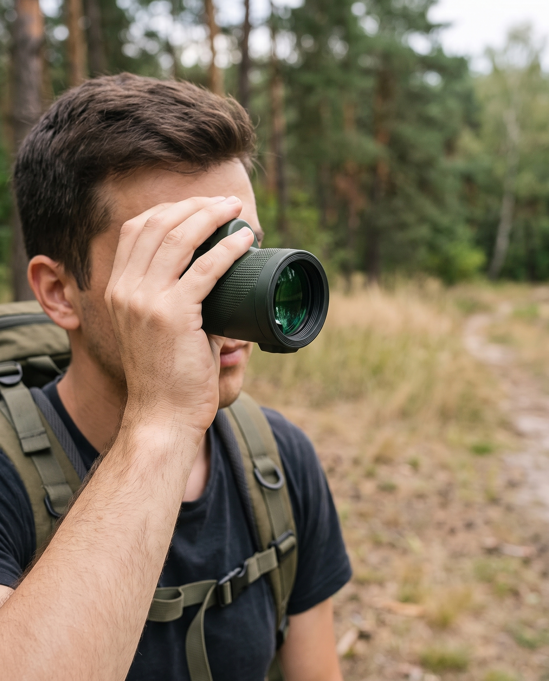 Kompaktowy monokular HD z soczewką Ultra-Zoom 600x w użyciu