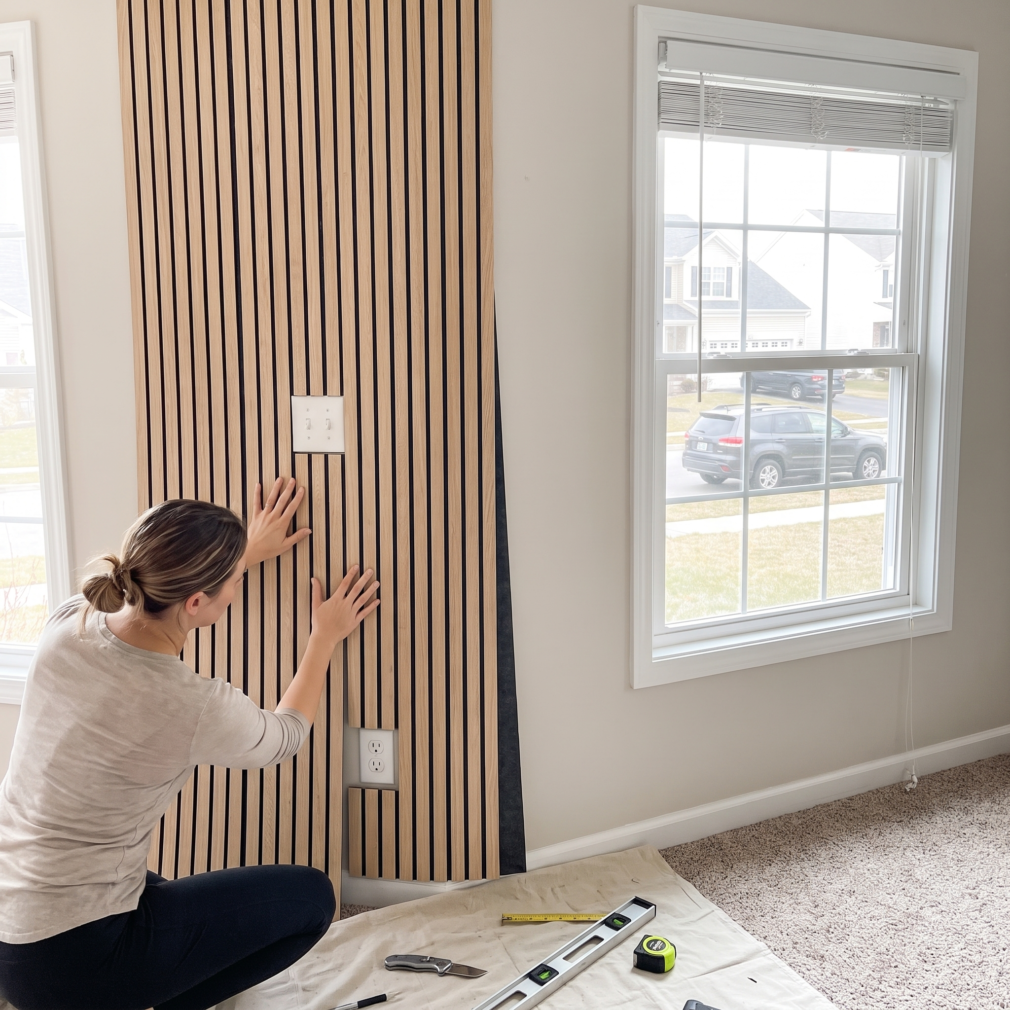 Self-Adhesive Vinyl Slatted Panel lifestyle