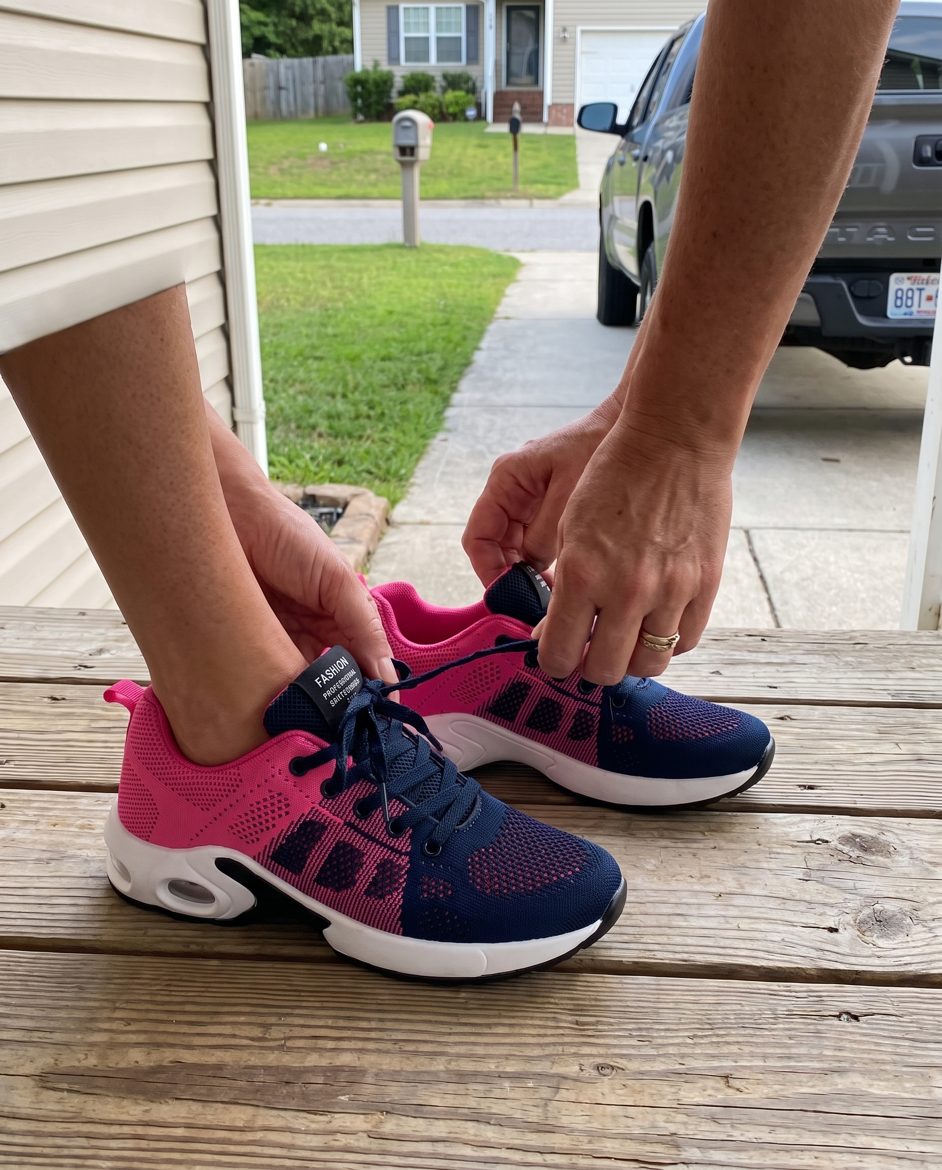 Cushioned Orthopedic Walking Sneakers for Women in use