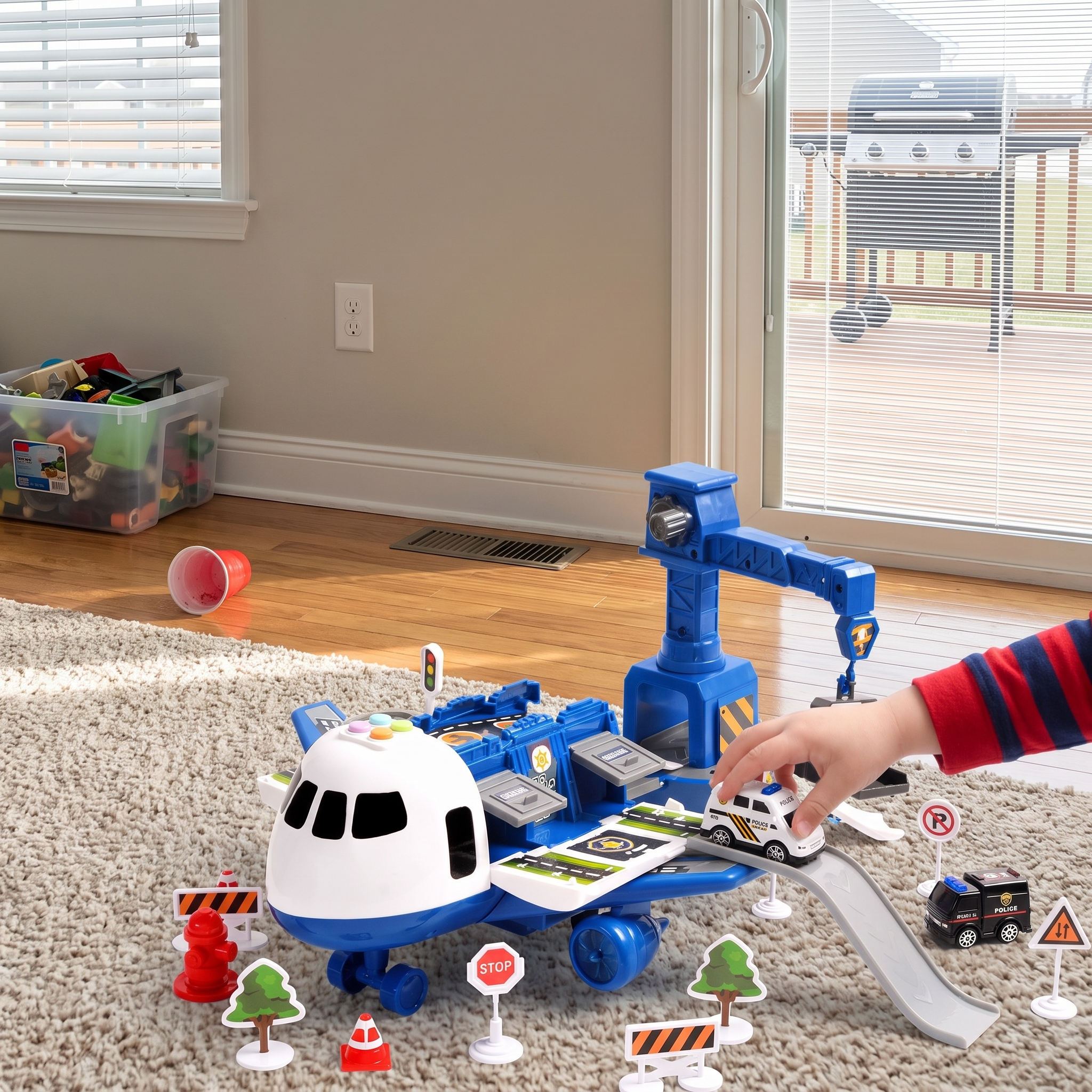 Interactive Cargo Plane Toy Set with Vehicles & Accessories for Kids Ages 3-6 lifestyle