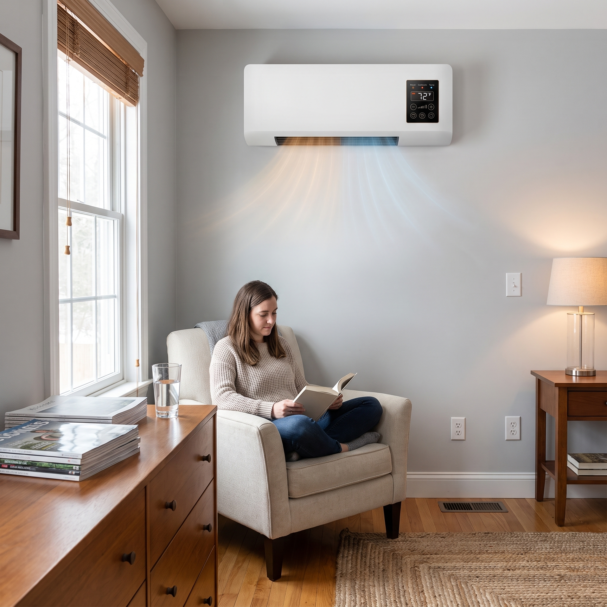 Wall-Mounted Fan Heater Combo with Remote & Timer lifestyle