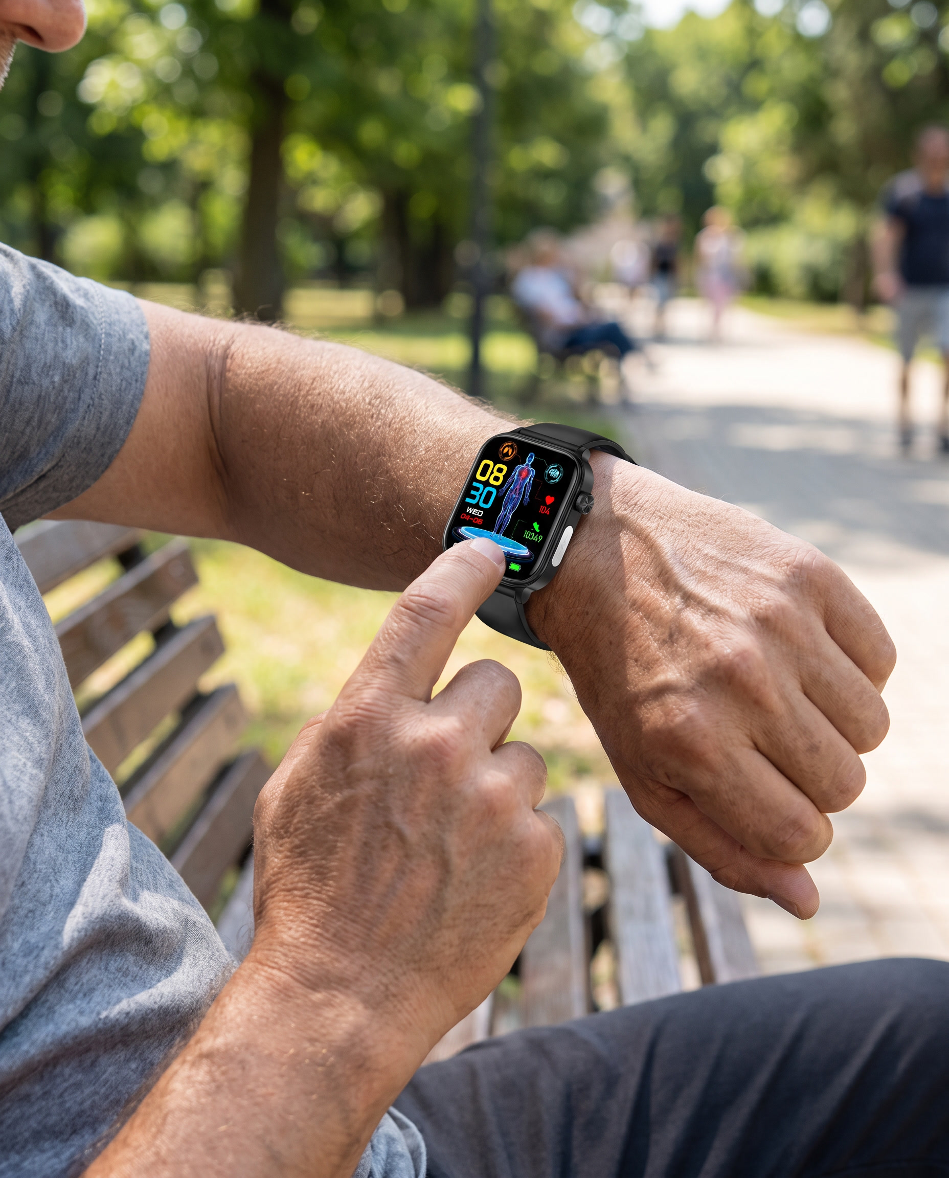 Smartwatch z monitorowaniem zdrowia podczas użytkowania