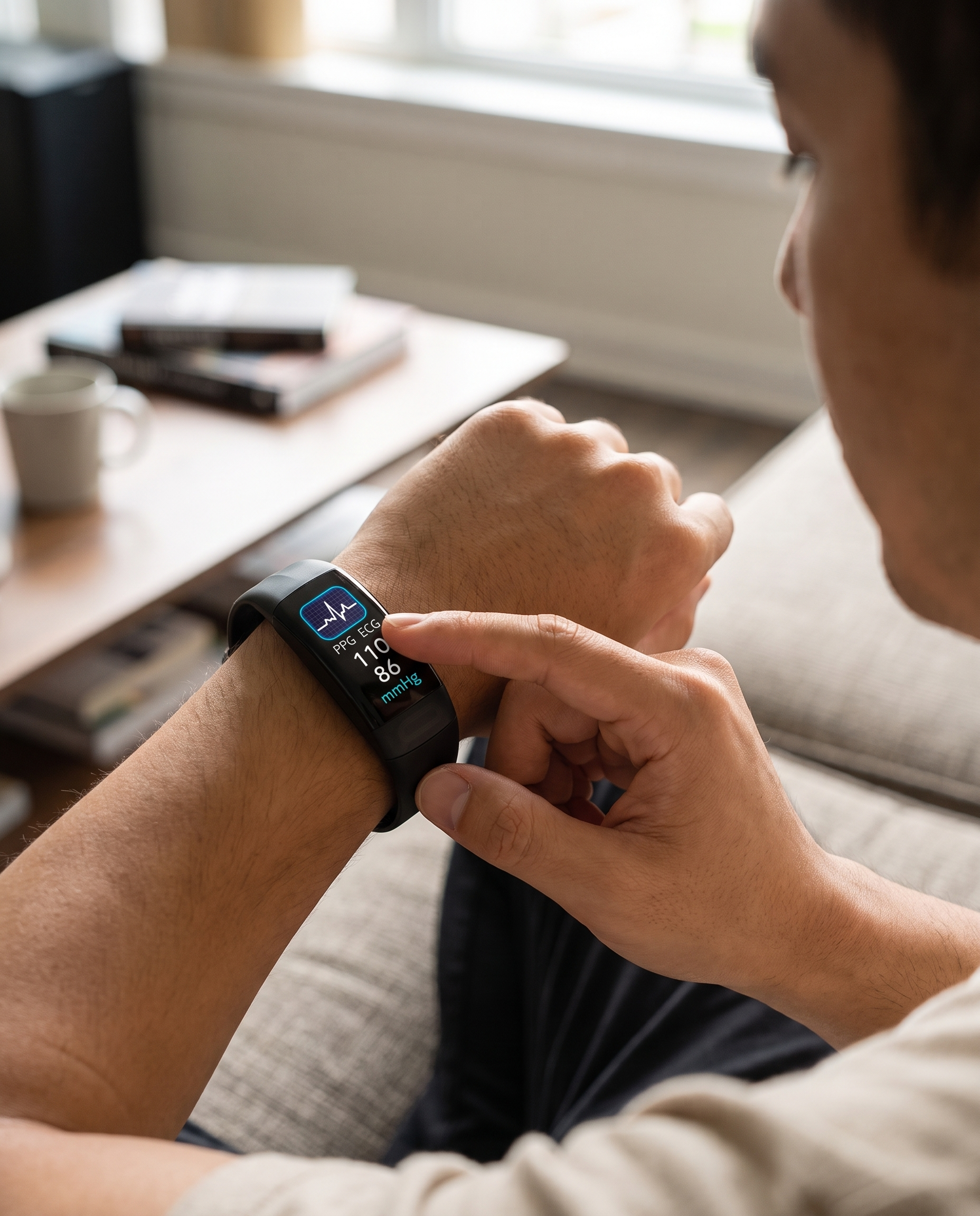 Smartwatch z EKG, pomiarem ciśnienia krwi i monitorowaniem snu w użyciu