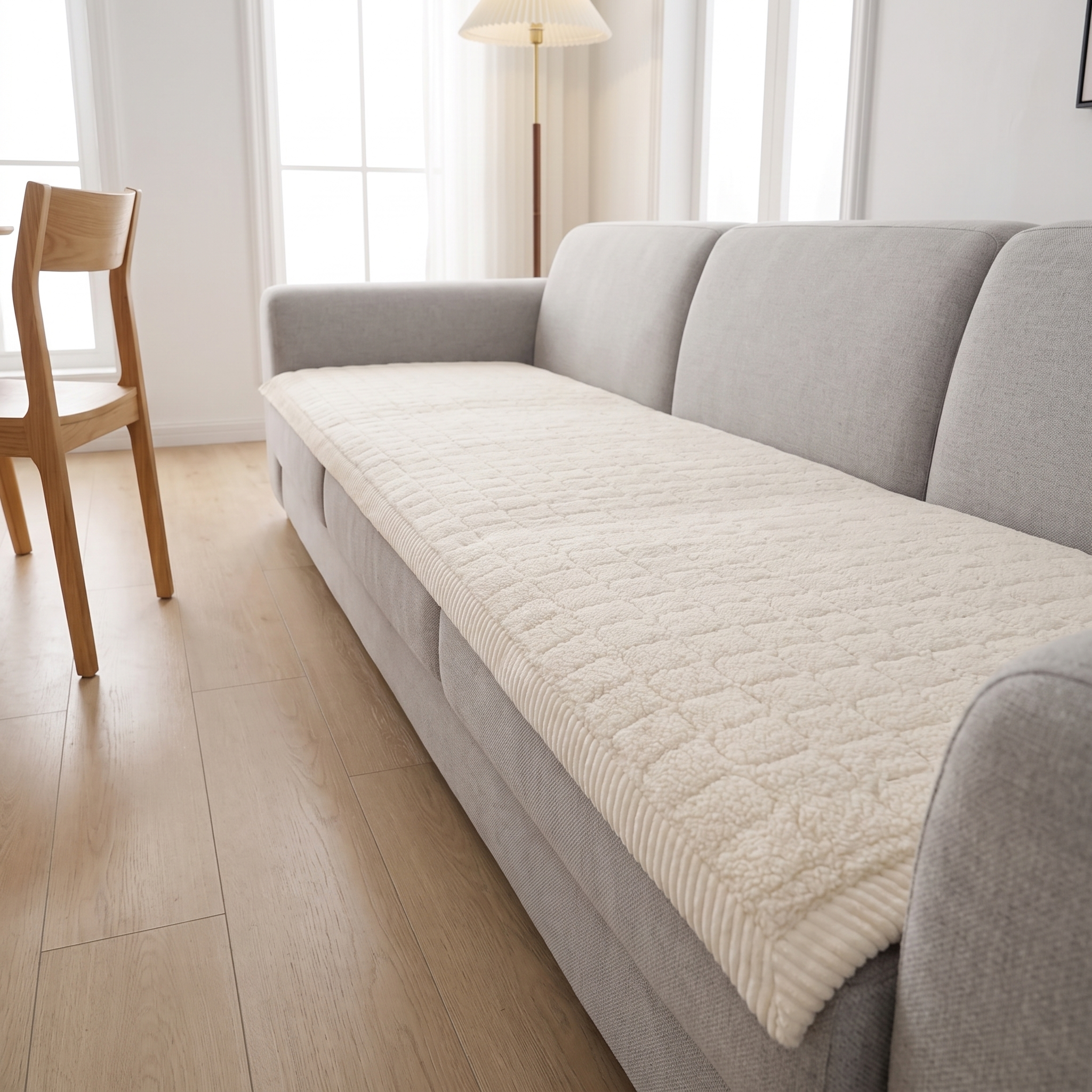 Sofaschutz 70x240 cm, straff über der Sitzfläche eines 4-Sitzer-XL-Sofas