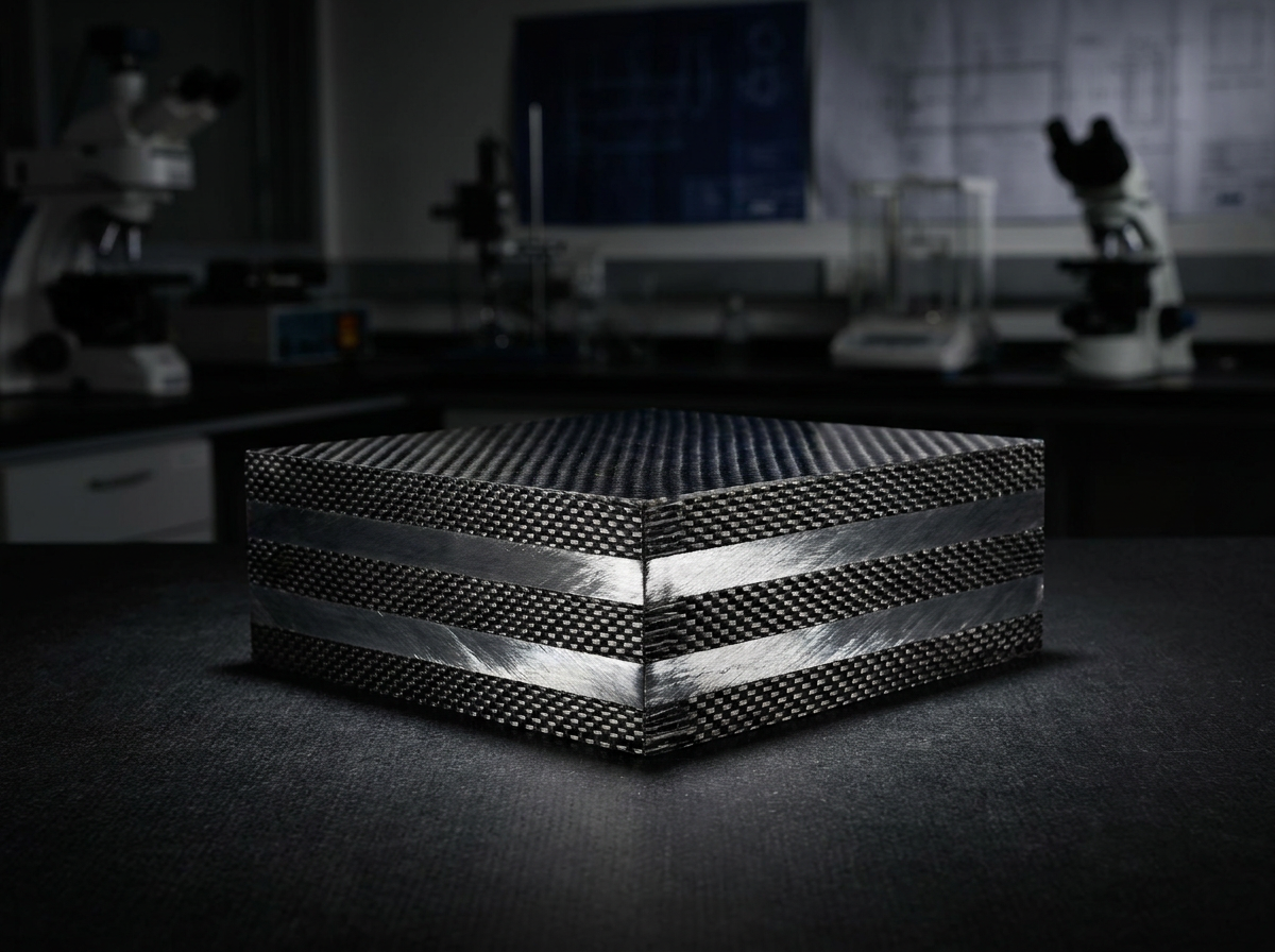 Carbon fiber composite layered with graphite sheets for advanced material applications