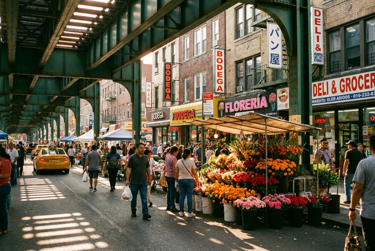Plate IV — Marigold garland, Roosevelt Avenue
