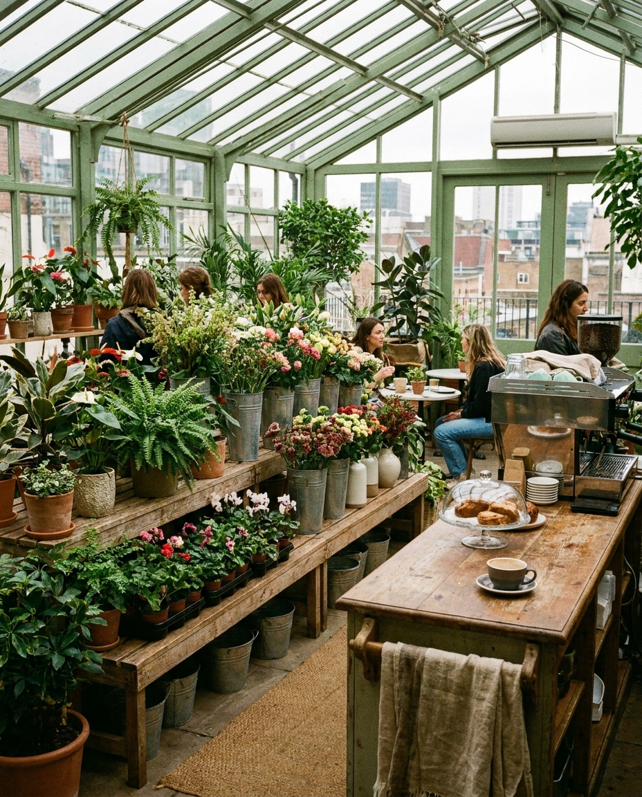 Editorial illustration of family-run since the 1950s, with its own growing space — PlantShed, Upper West Side, Manhattan