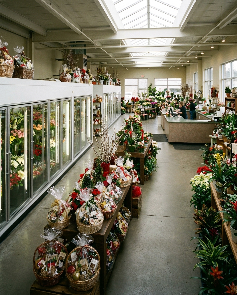 Editorial illustration of staten island's largest florist, since 1928 — Moravian Florist, New Dorp, Staten Island