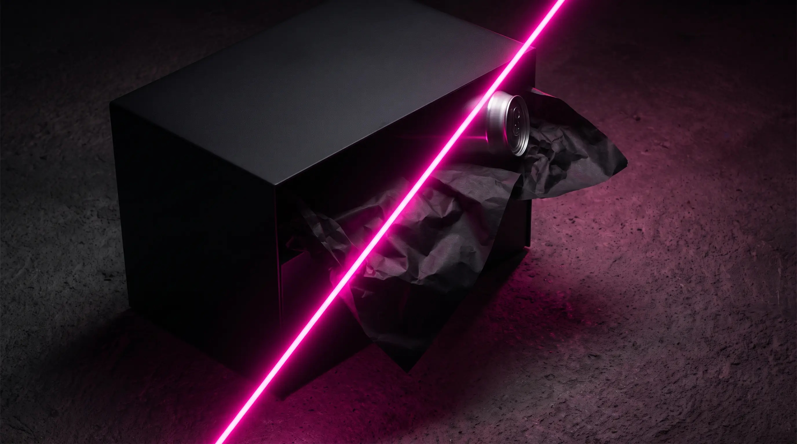 VNM limited release box with a pink light slash