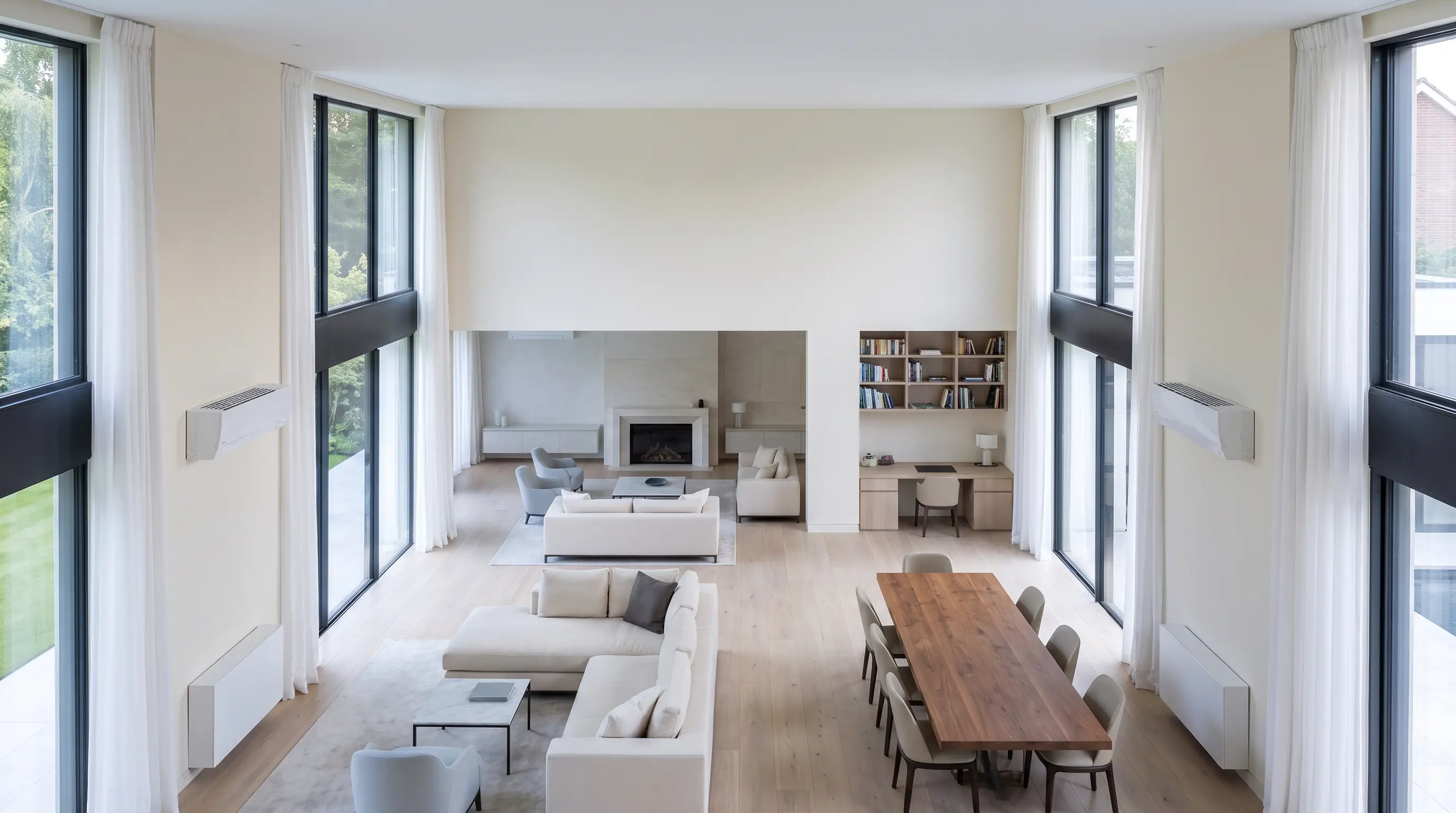 Double-height living space with every zone independently conditioned