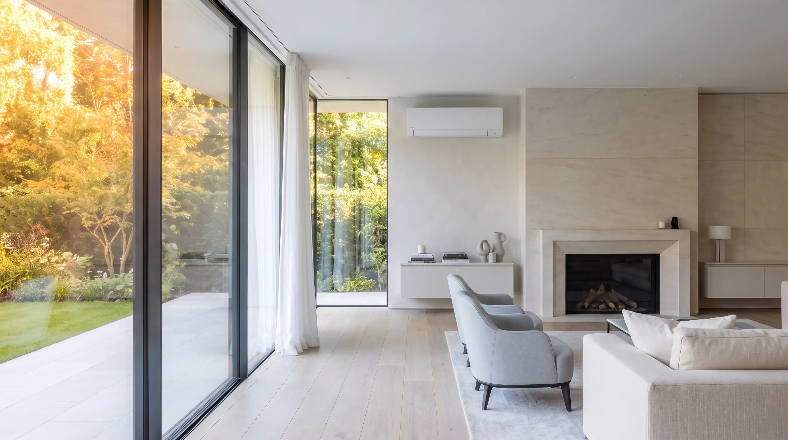 Multi-room air conditioning in a contemporary family home