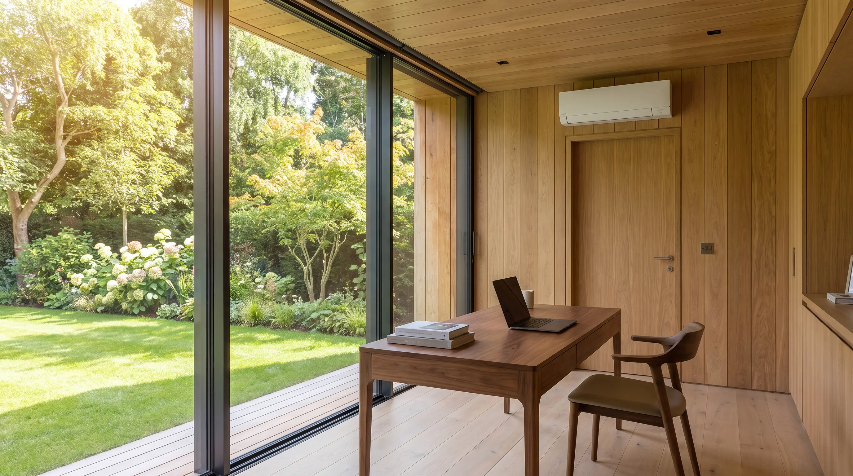 Timber garden studio office kept cool through summer
