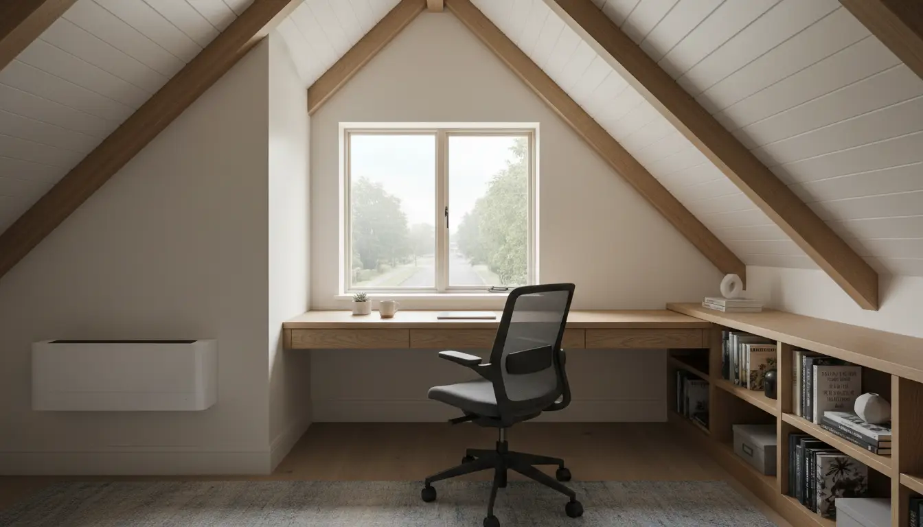 Loft dormer study with a compact unit on the gable wall