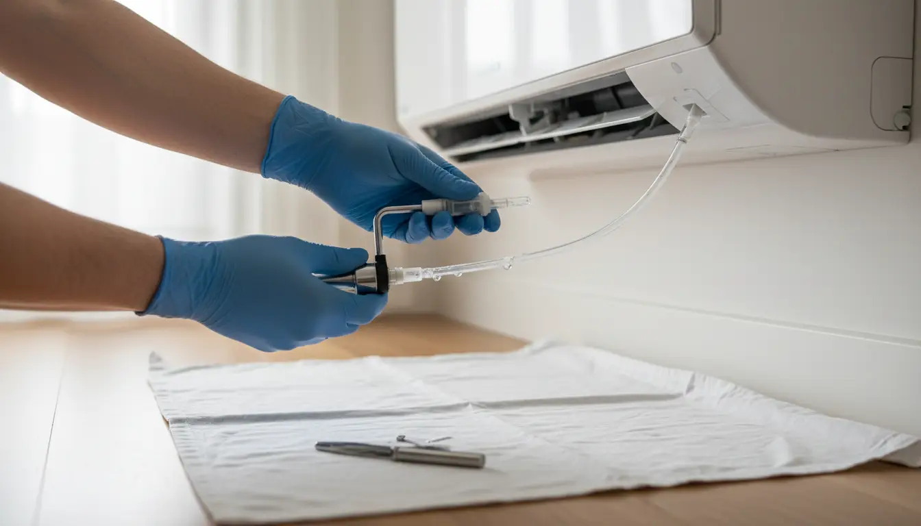 Testing the condensate drain of an indoor unit