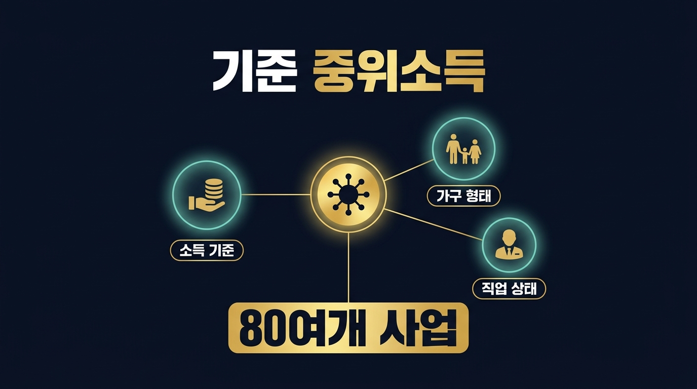 계산기와 서류를 놓고 소득 조건을 확인하는 모습