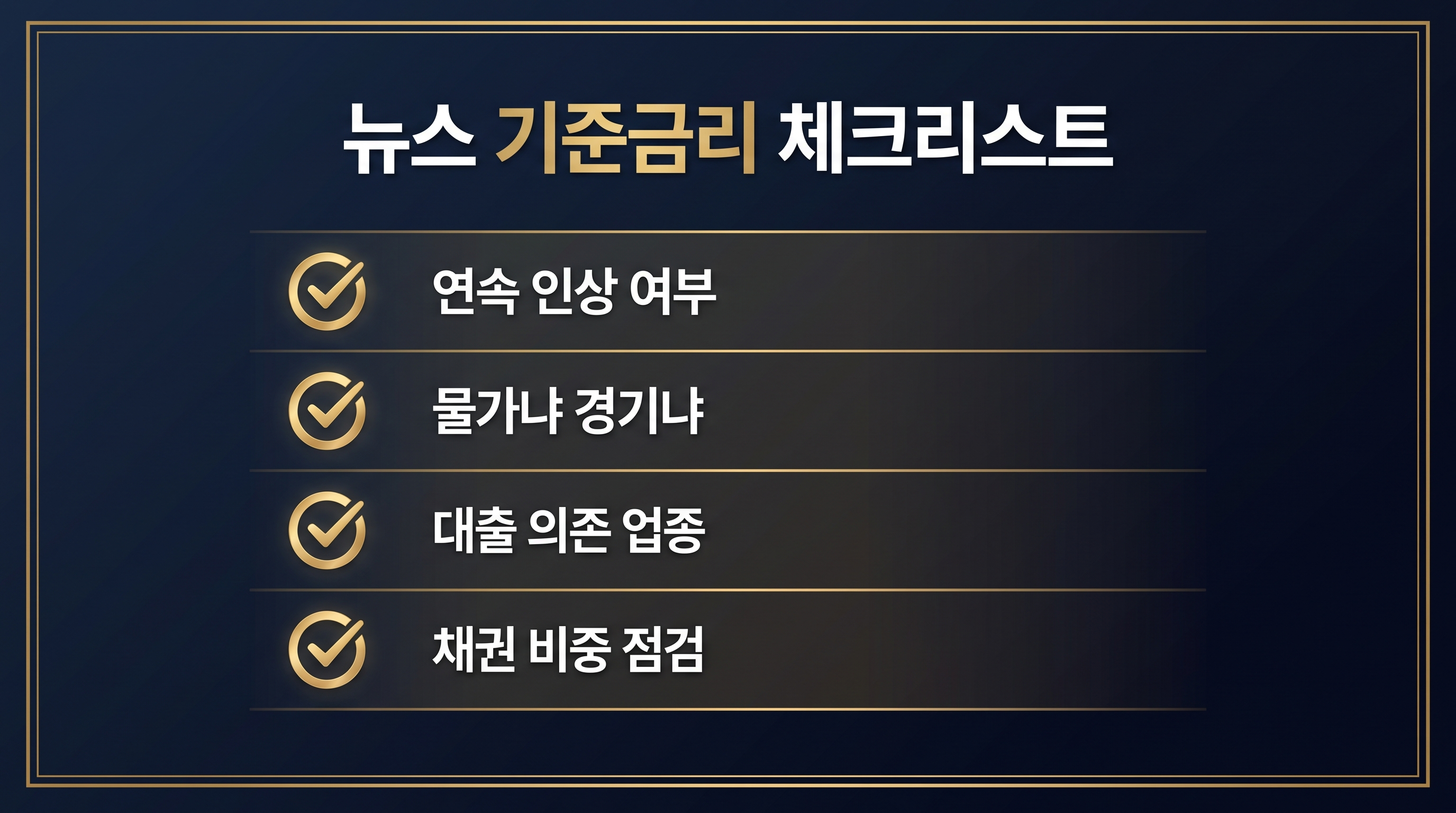 기준금리 뉴스를 분석할 때 체크해야 할 포인트를 정리한 체크리스트