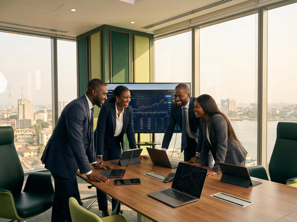 The Starfetch investment team collaborating in the boardroom