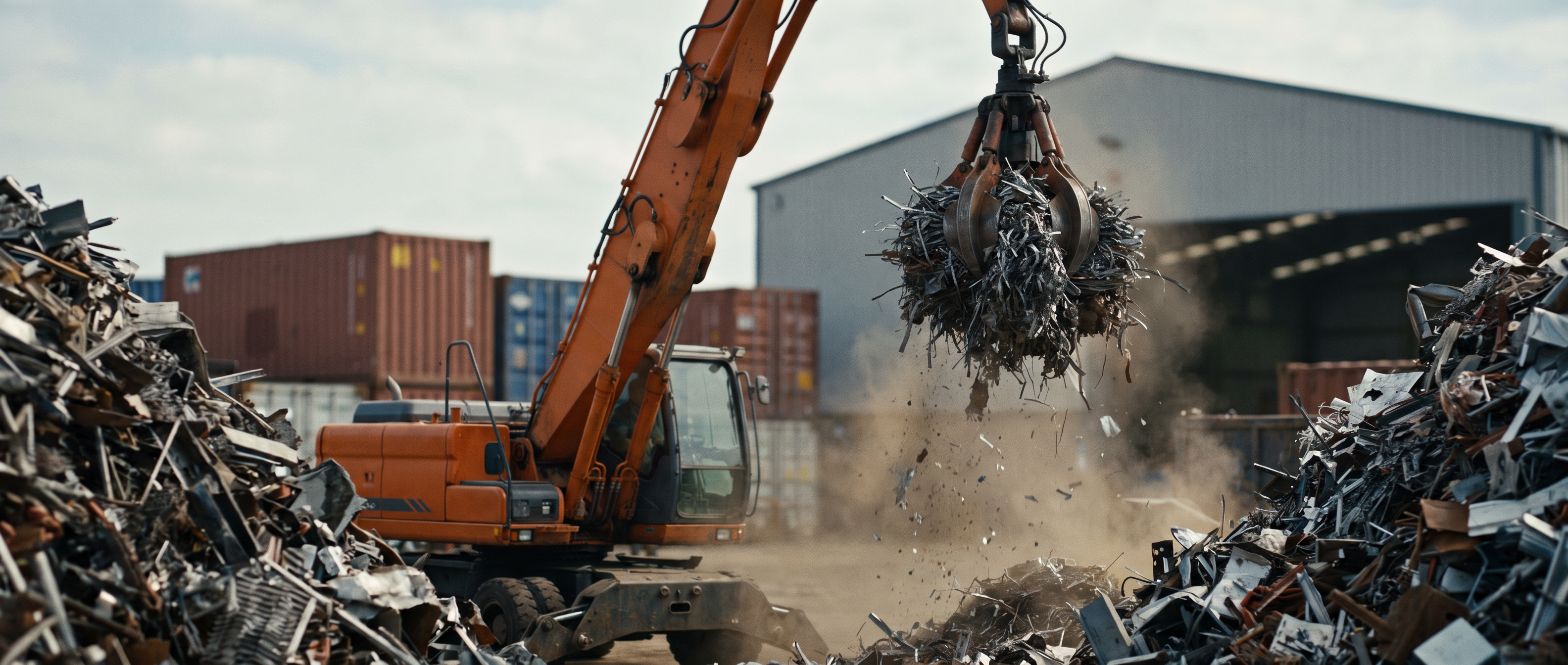 Alveronix scrap metal yard at dusk