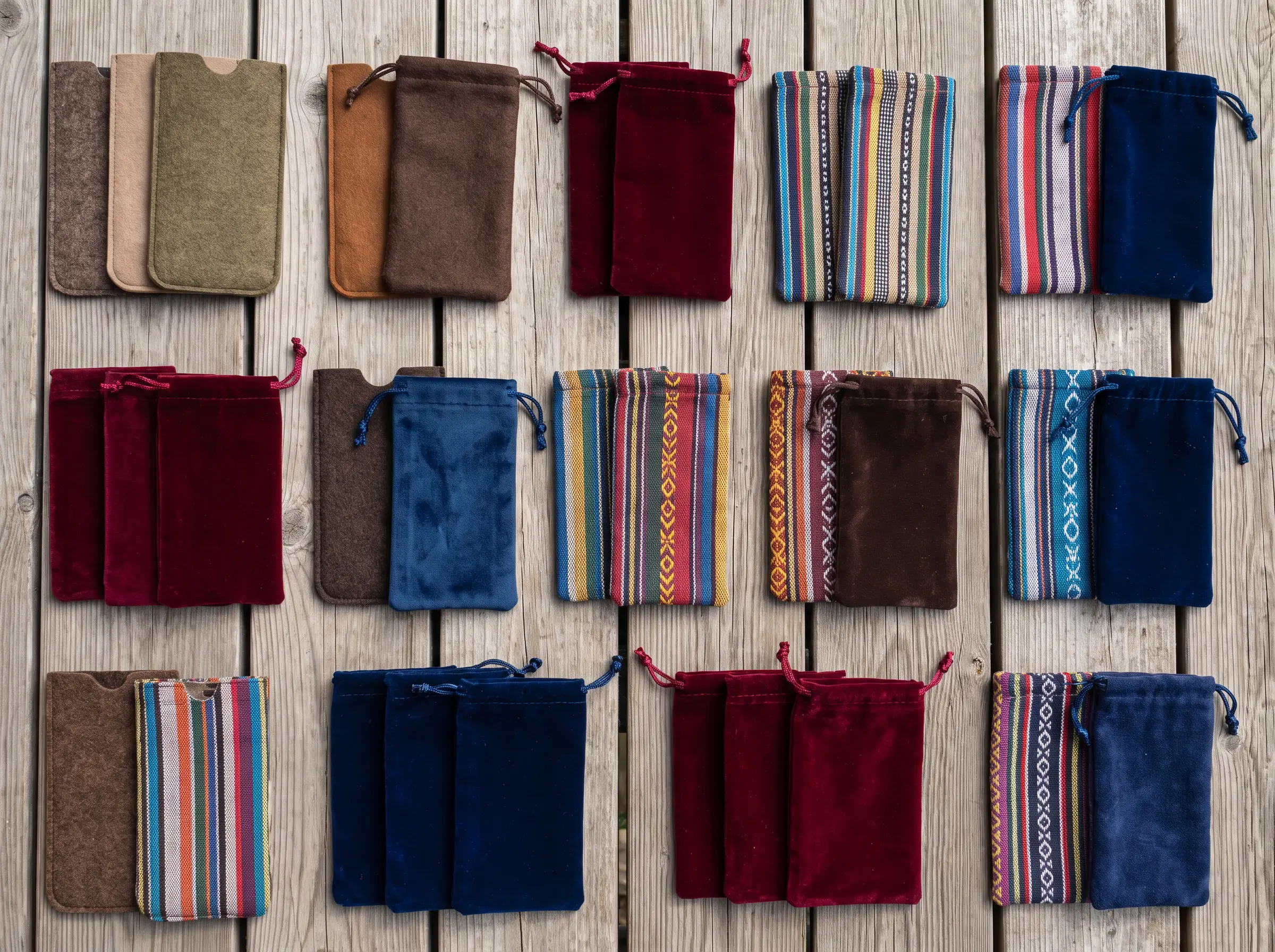 Fabric phone pouches and sleeves