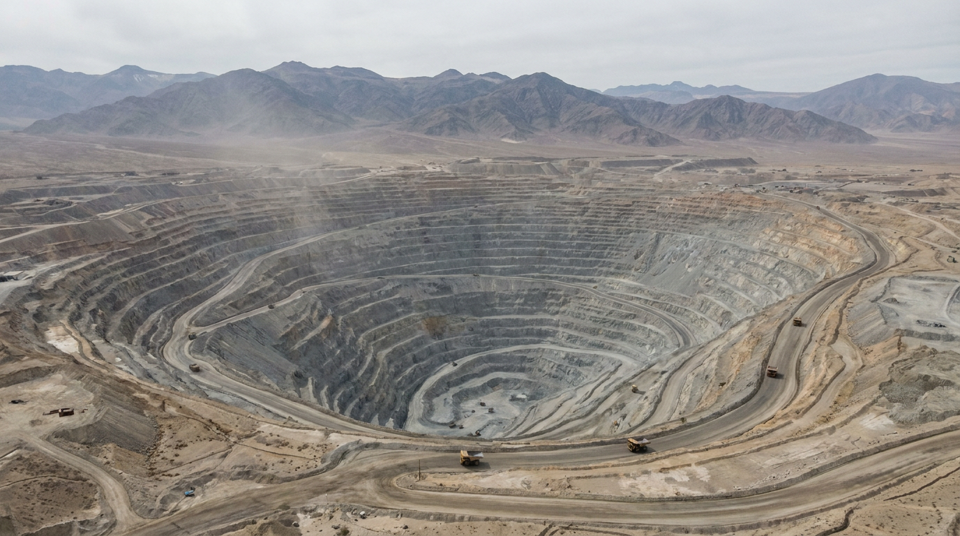A large open-pit copper mine in the Atacama Desert