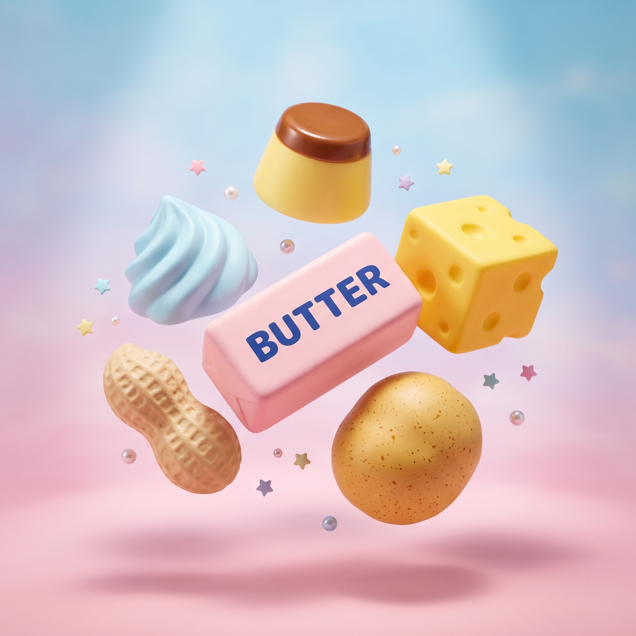 All six PopiPuff squishy fidget toys arranged on a pastel background