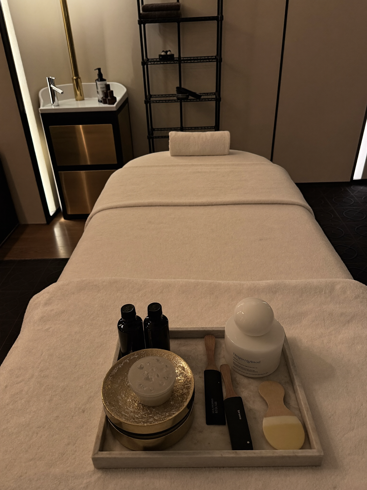 Private treatment room prepared for men's waxing at ELMAX Salon & Spa Dubai
