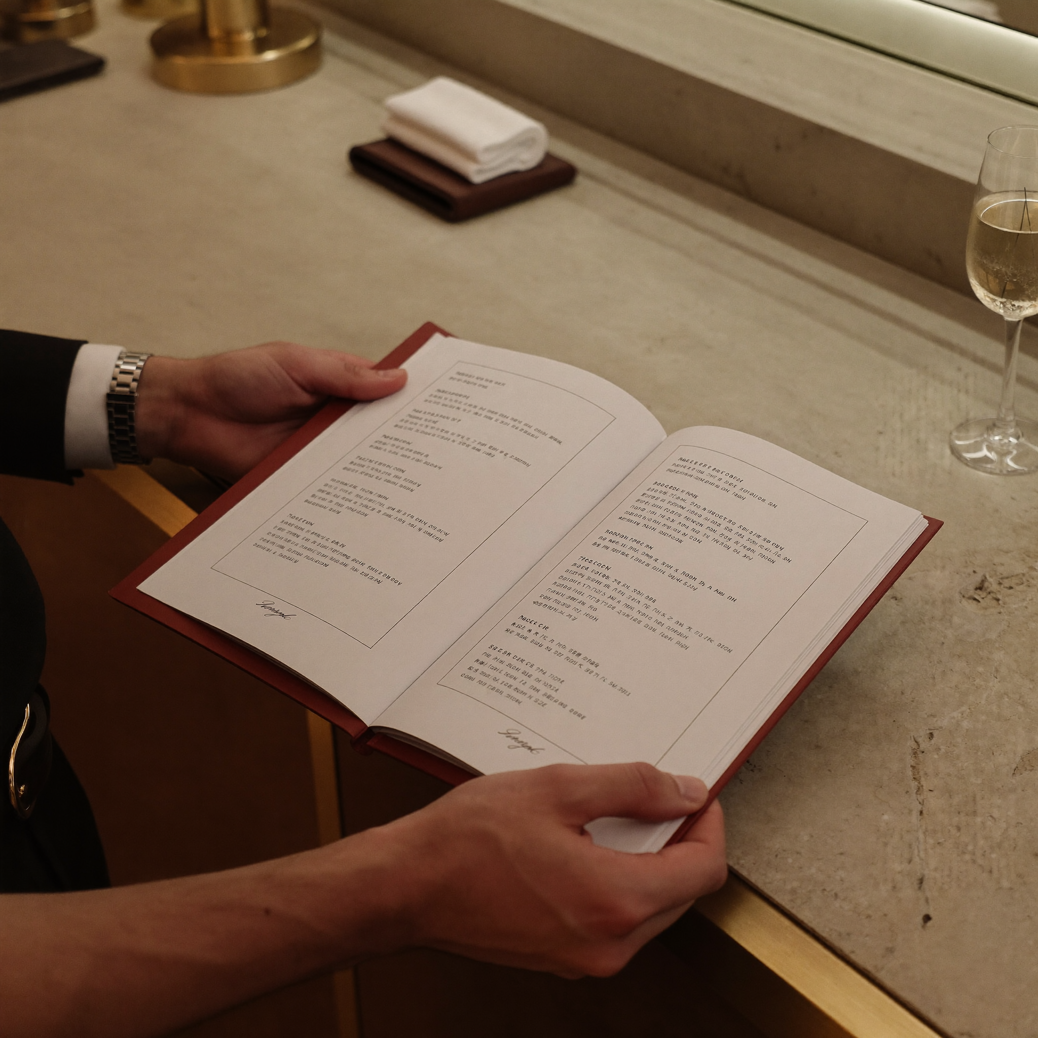 Discreet consultation over the service menu at ELMAX Salon & Spa Dubai