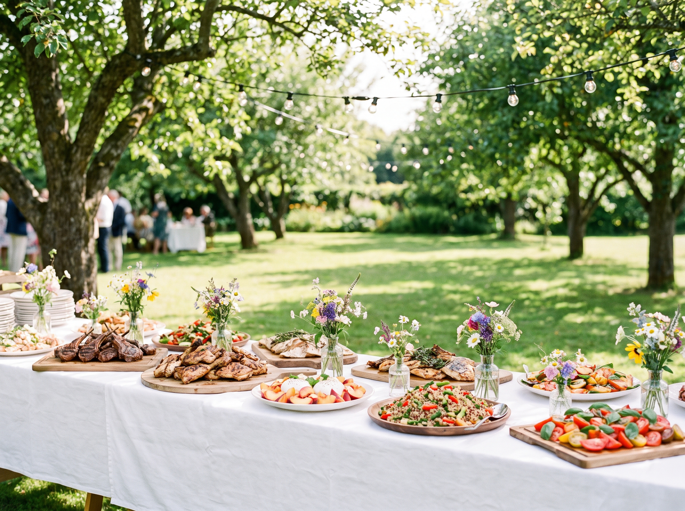 Catering plenerowy — bufet w ogrodzie