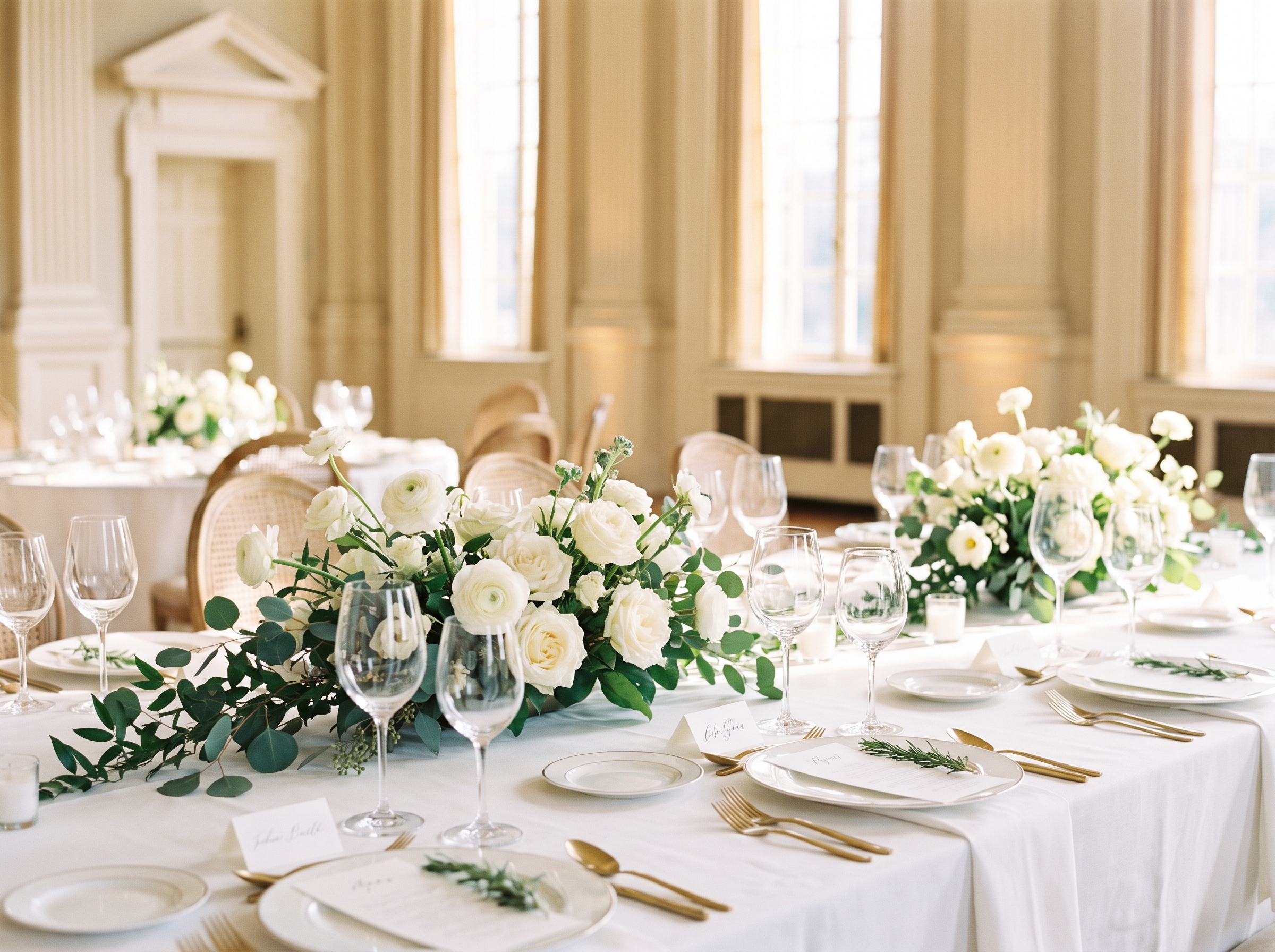 Catering weselny — elegancko nakryty stół weselny