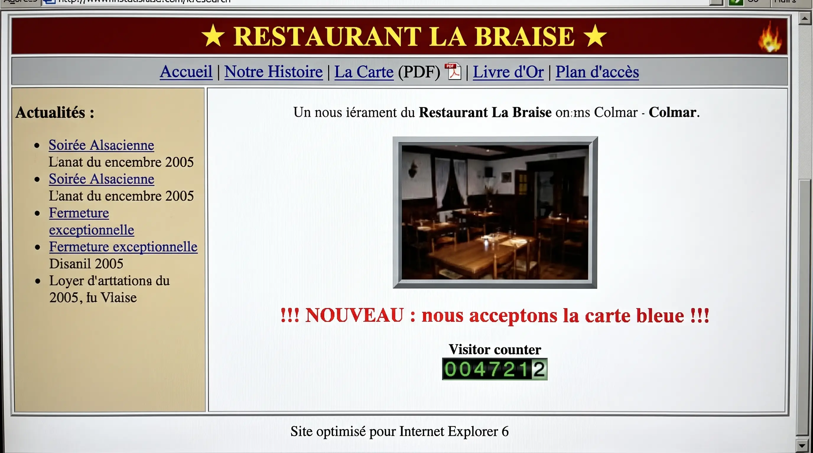 Le site avant