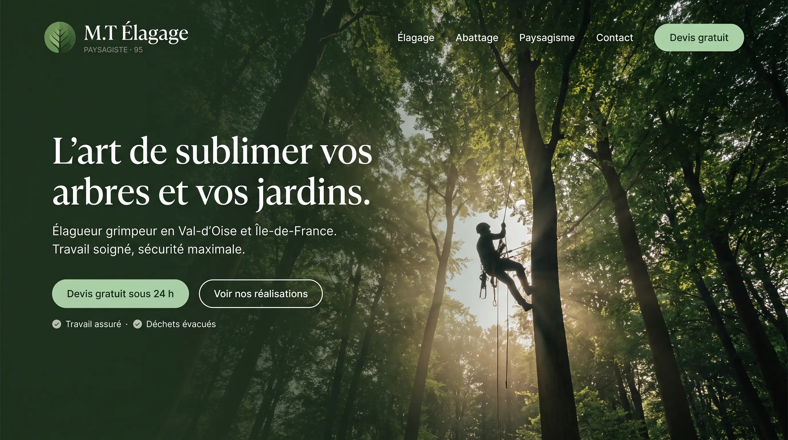 Site M.T Élagage — version ordinateur