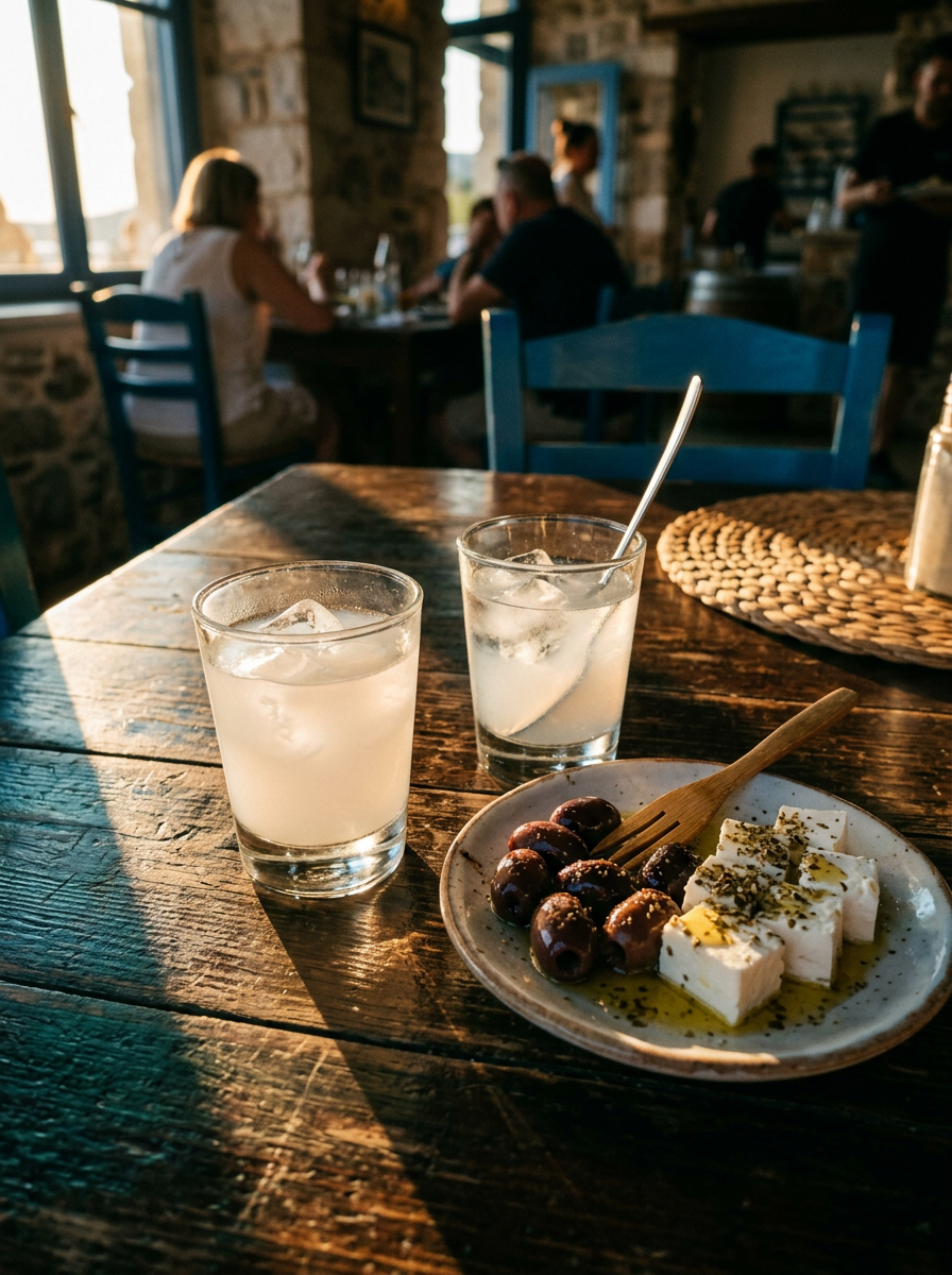 Ouzo et olives