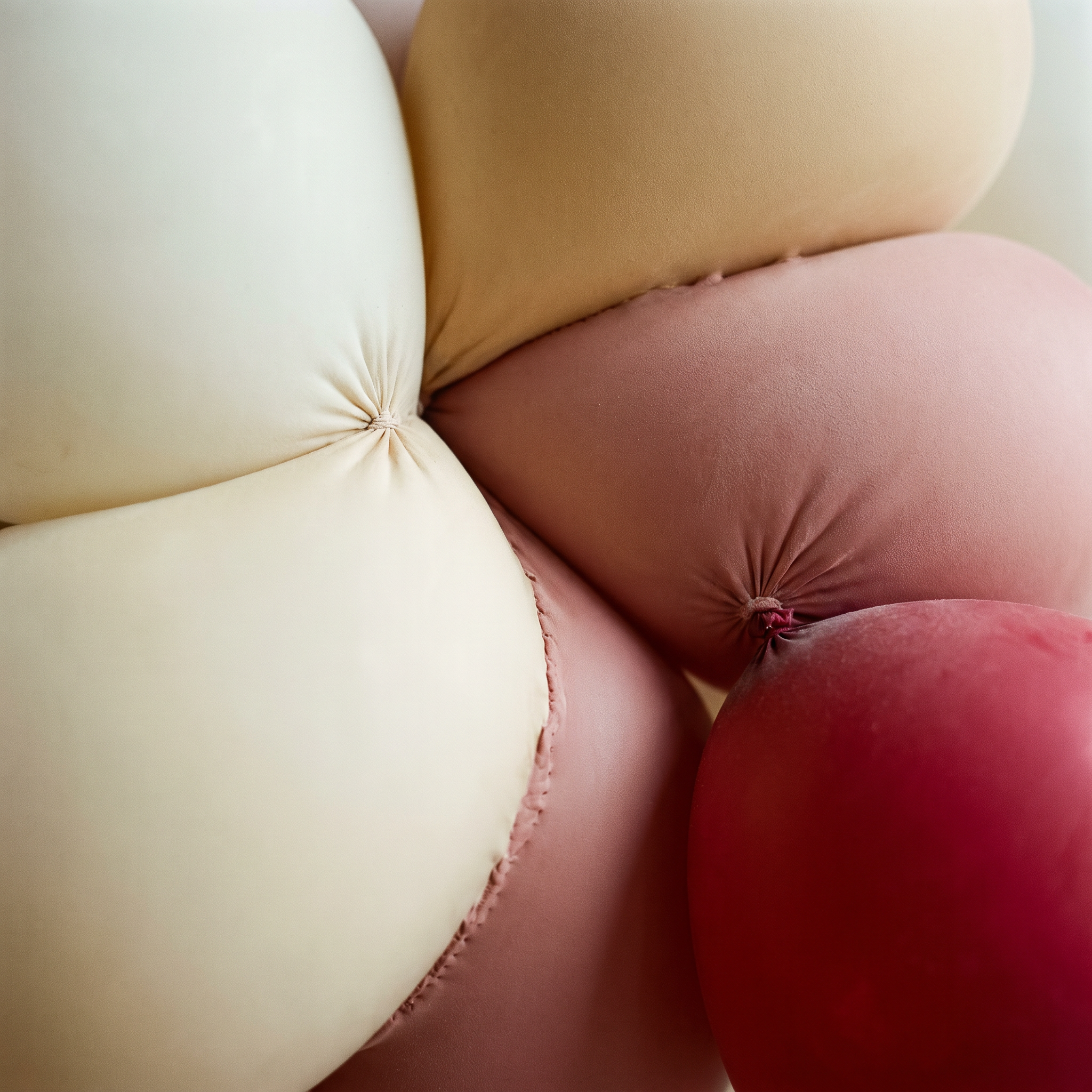 Detail van matte latexballonnen tegen elkaar
