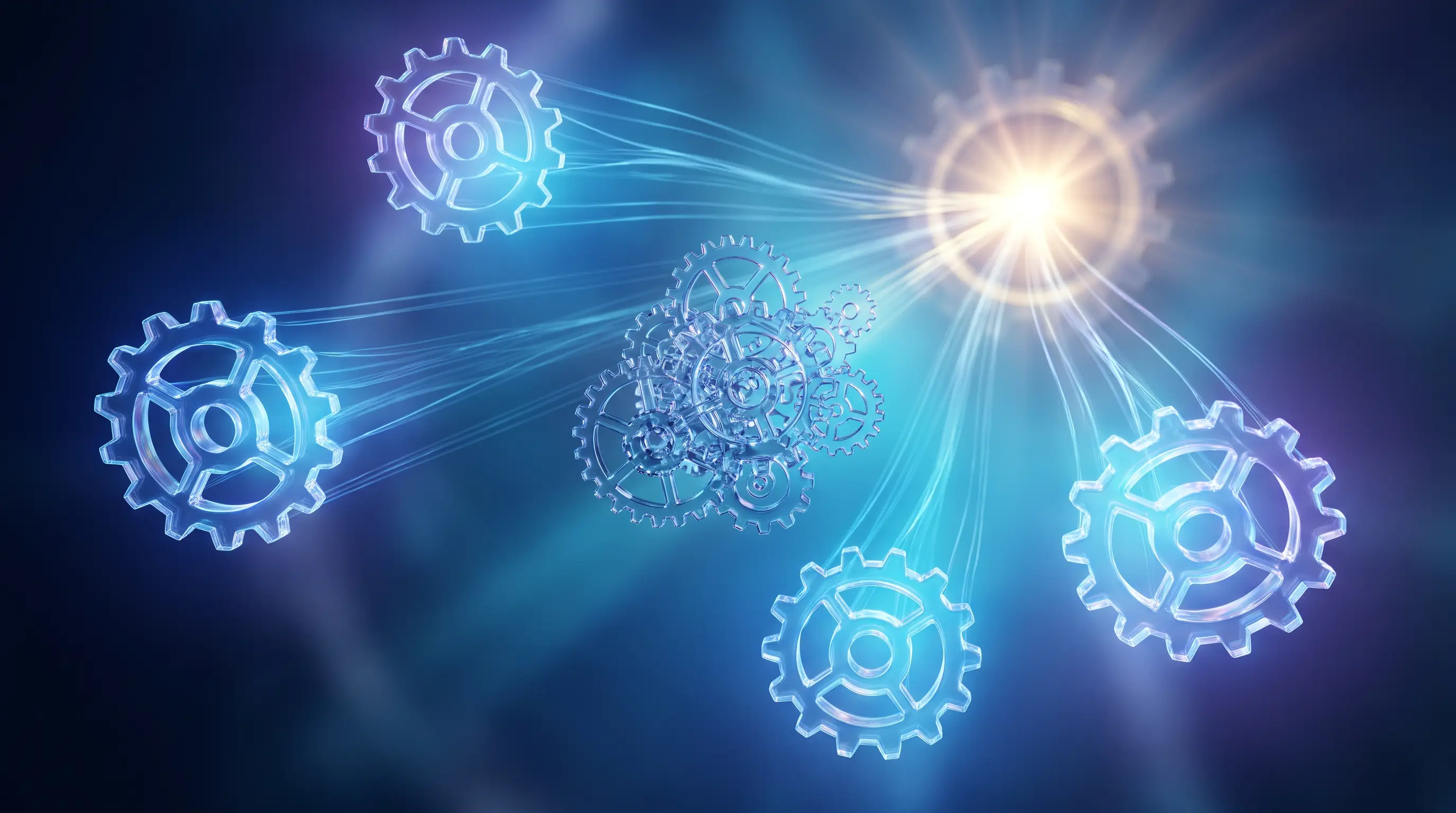 Outer glass gears rising on light threads toward a distant hub while a core cluster keeps turning — which HR tasks can be outsourced