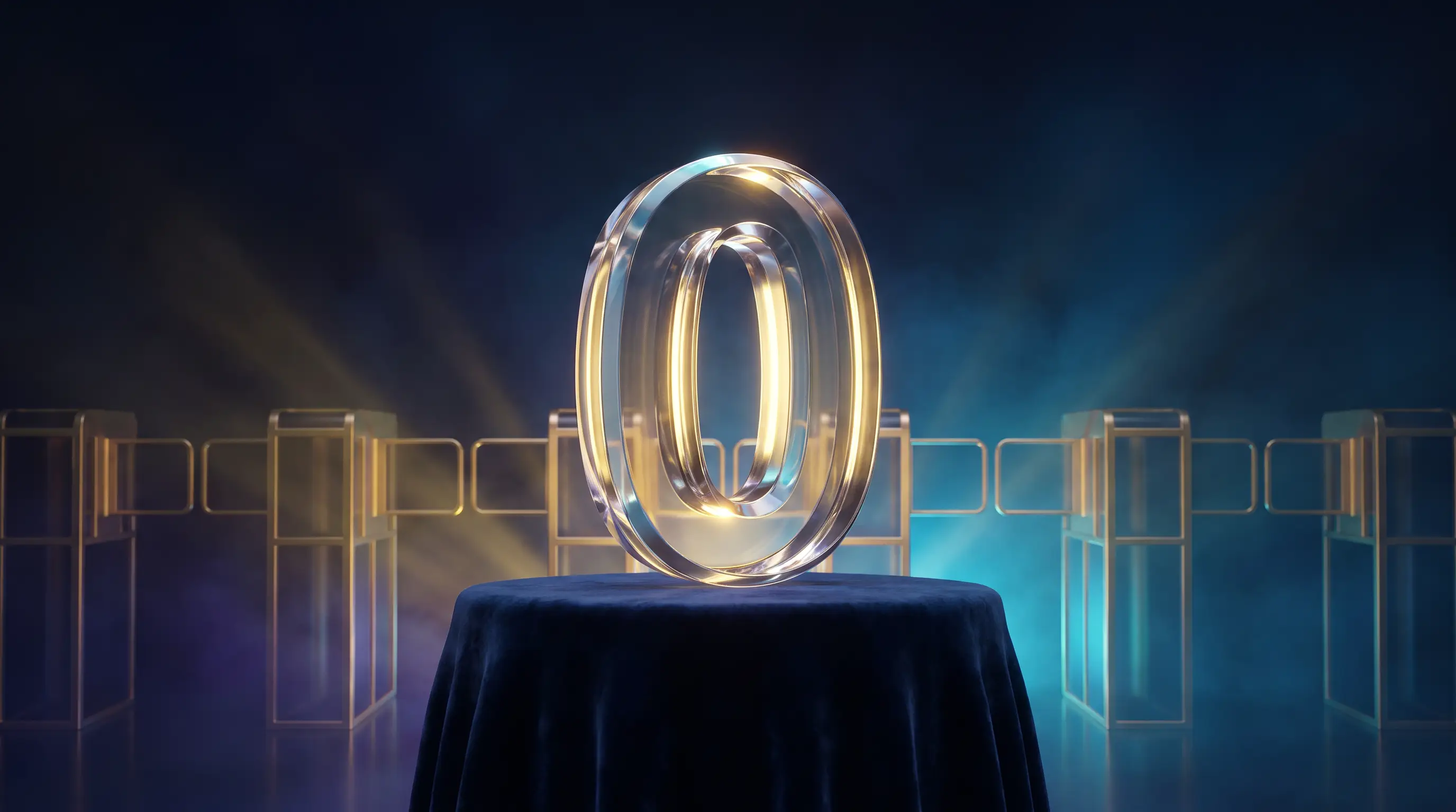 Crystal zero glowing above a hidden cascade of gold flowing through translucent toll gates — why Medicare Advantage premiums can be zero dollars