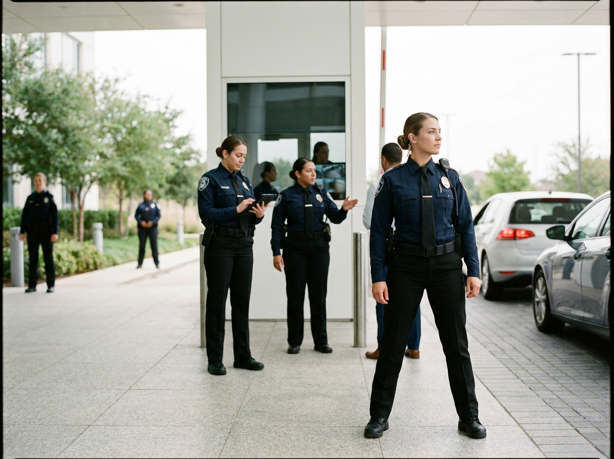 All-female security guards providing access control and protection