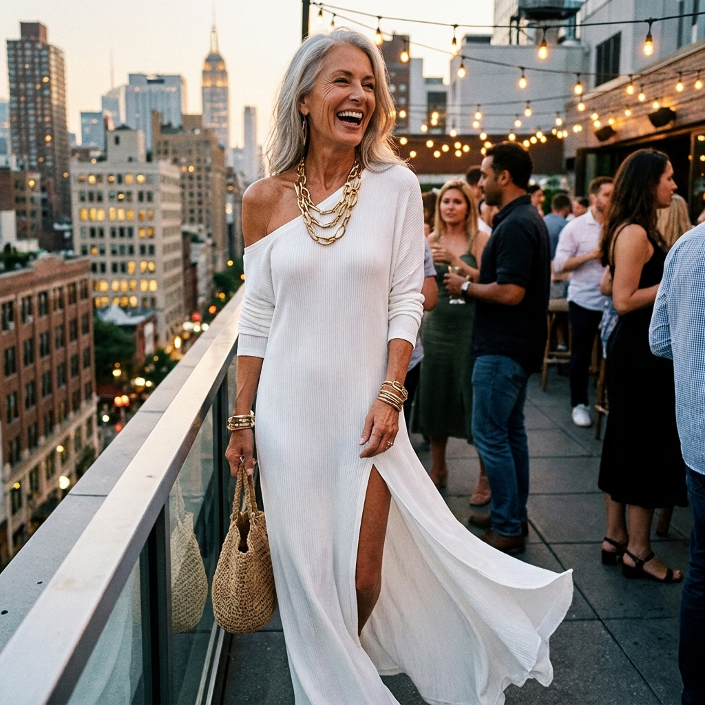 Serina One-Shoulder Slit Dress