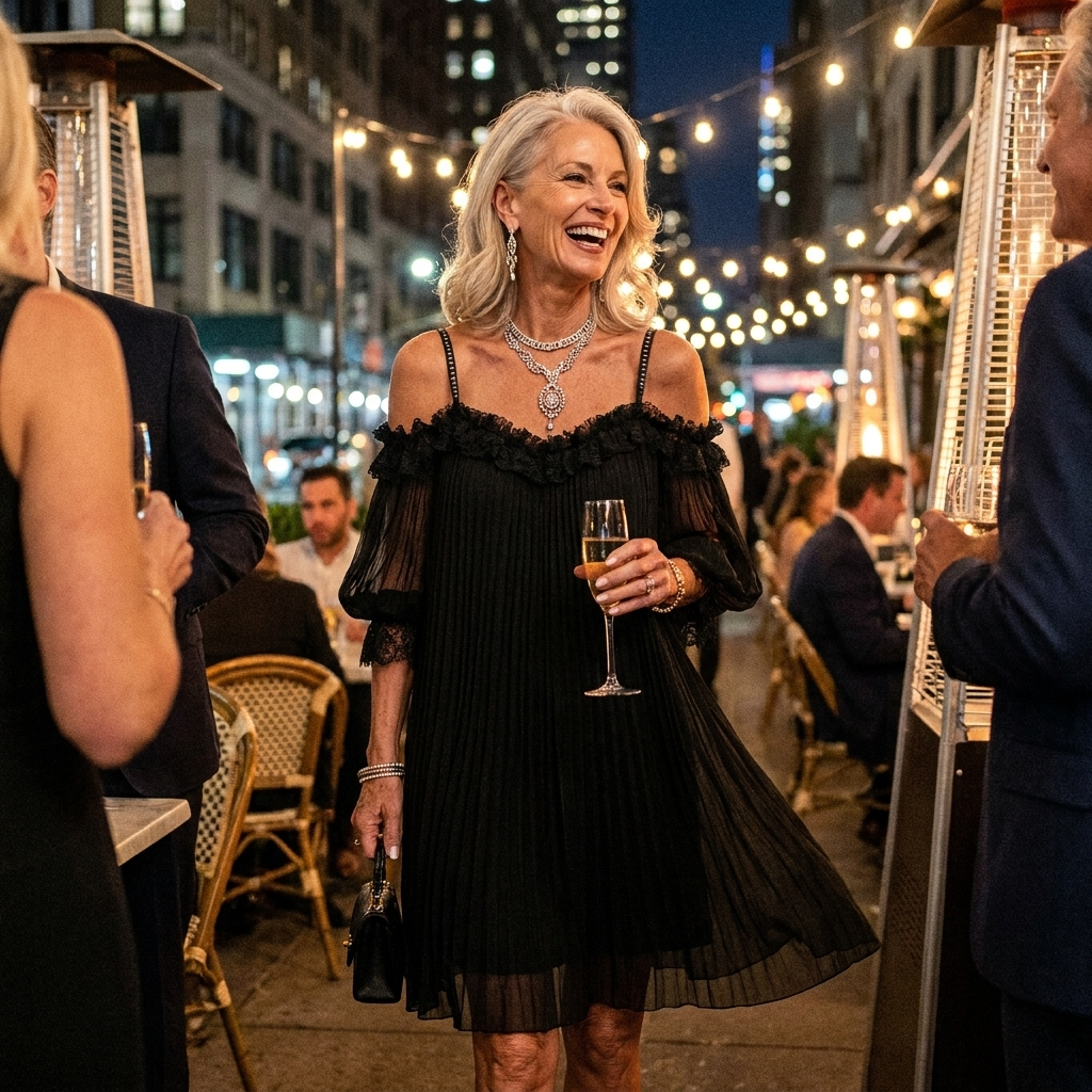 Vittoria Black Off-Shoulder Mini Dress