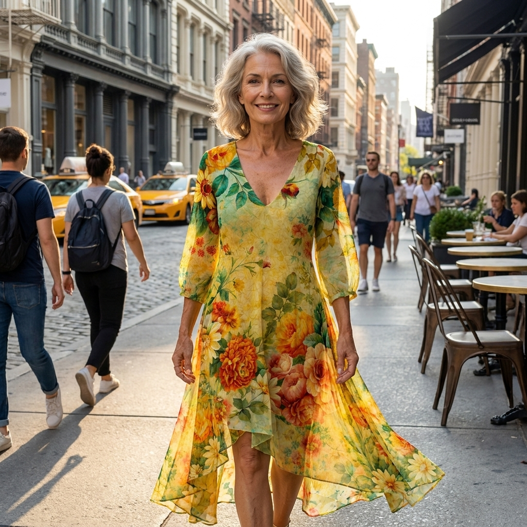 Janessa Effortless Floral Midi Dress