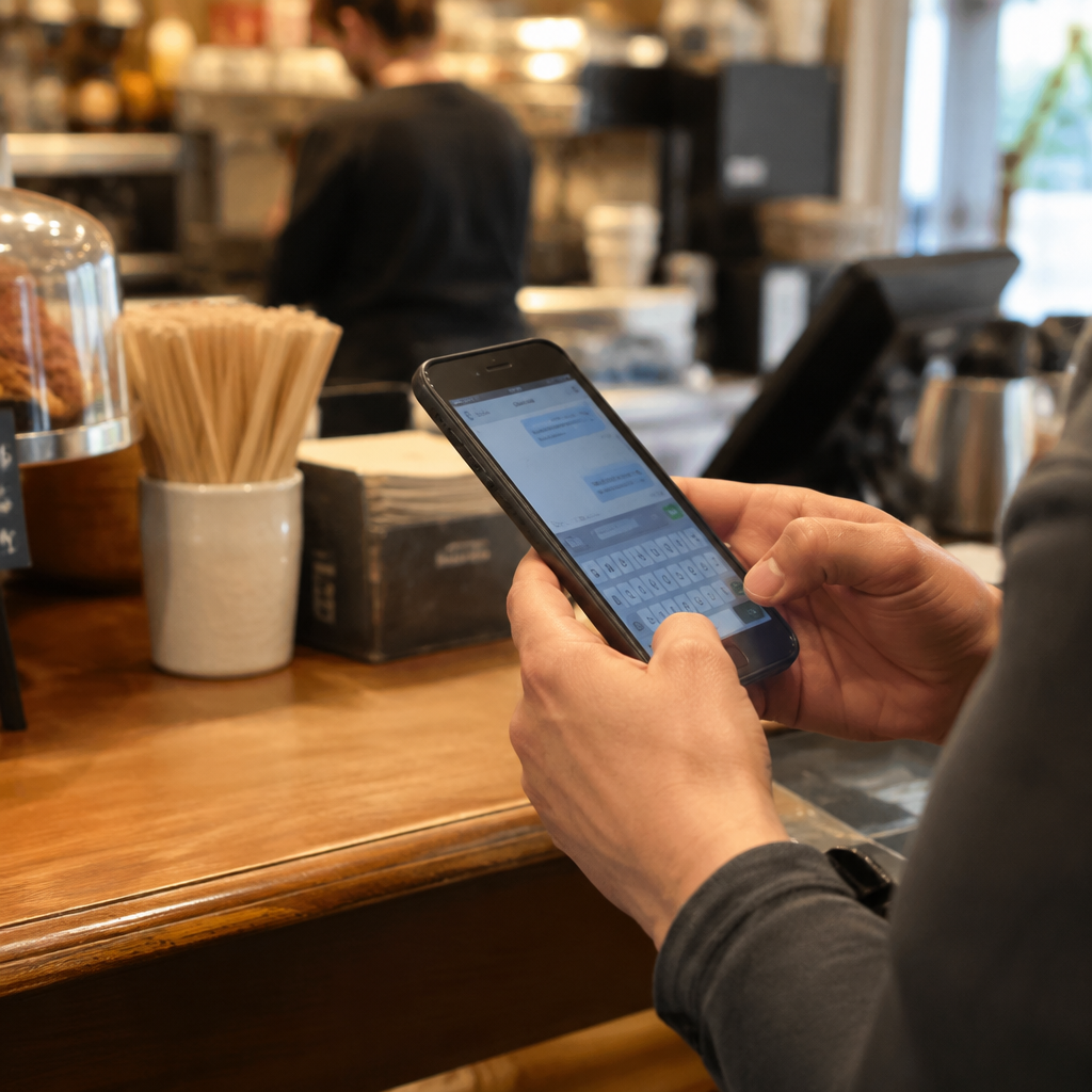 Responding quickly to a customer message from a phone