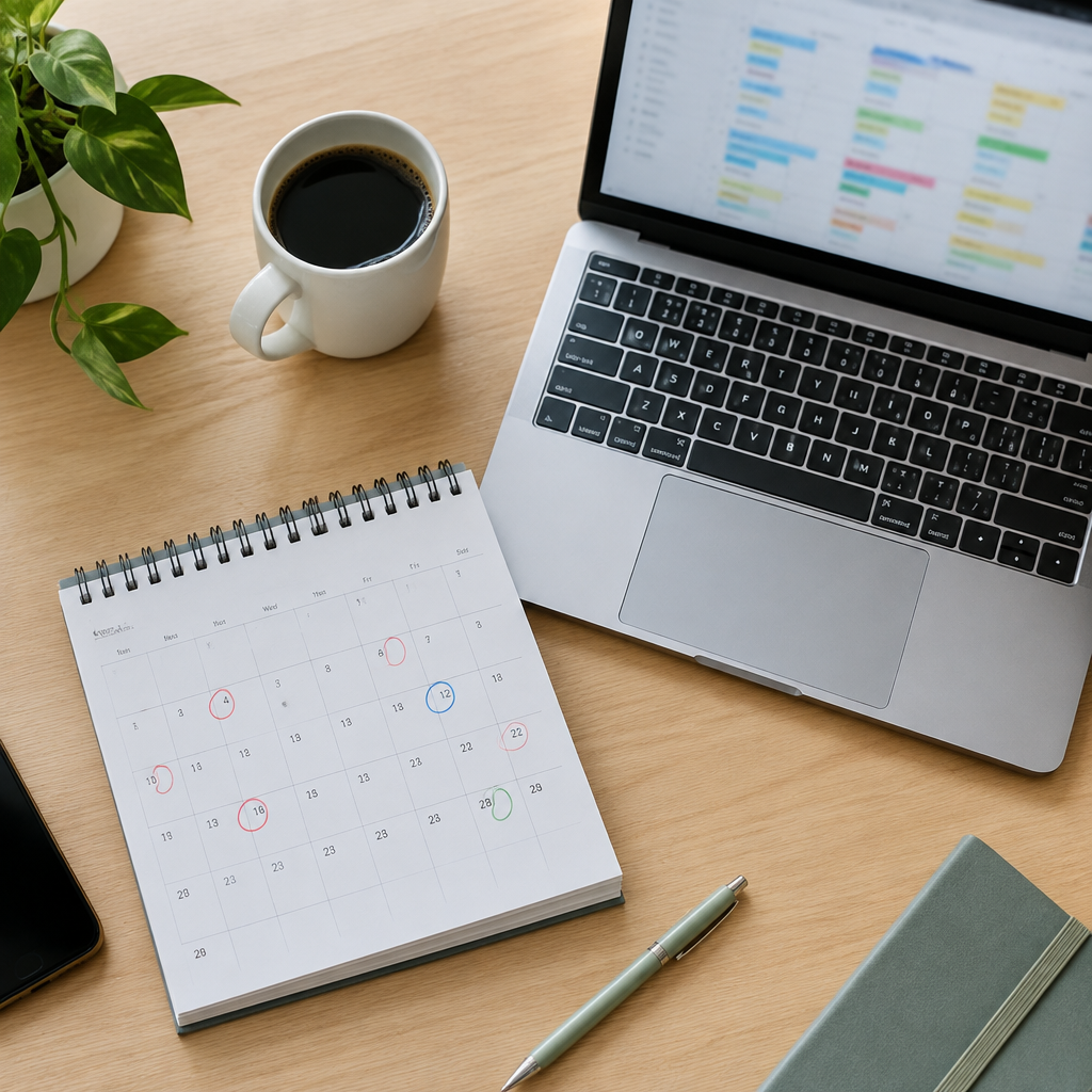 Planning retail holiday content weeks in advance on a calendar