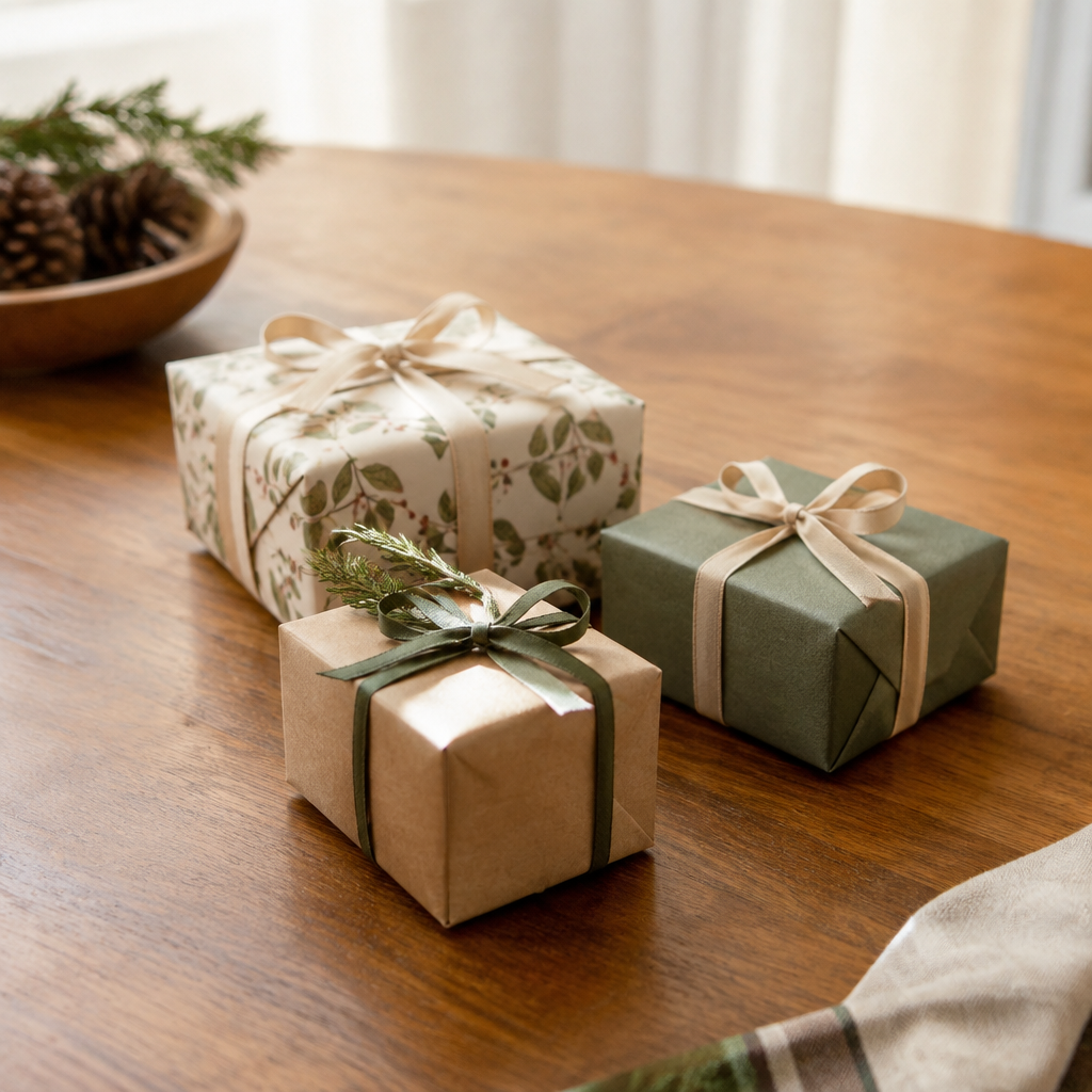 Curated, gift-ready products styled for a seasonal promotion