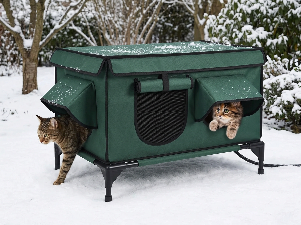 Two ways out, so shy cats go in