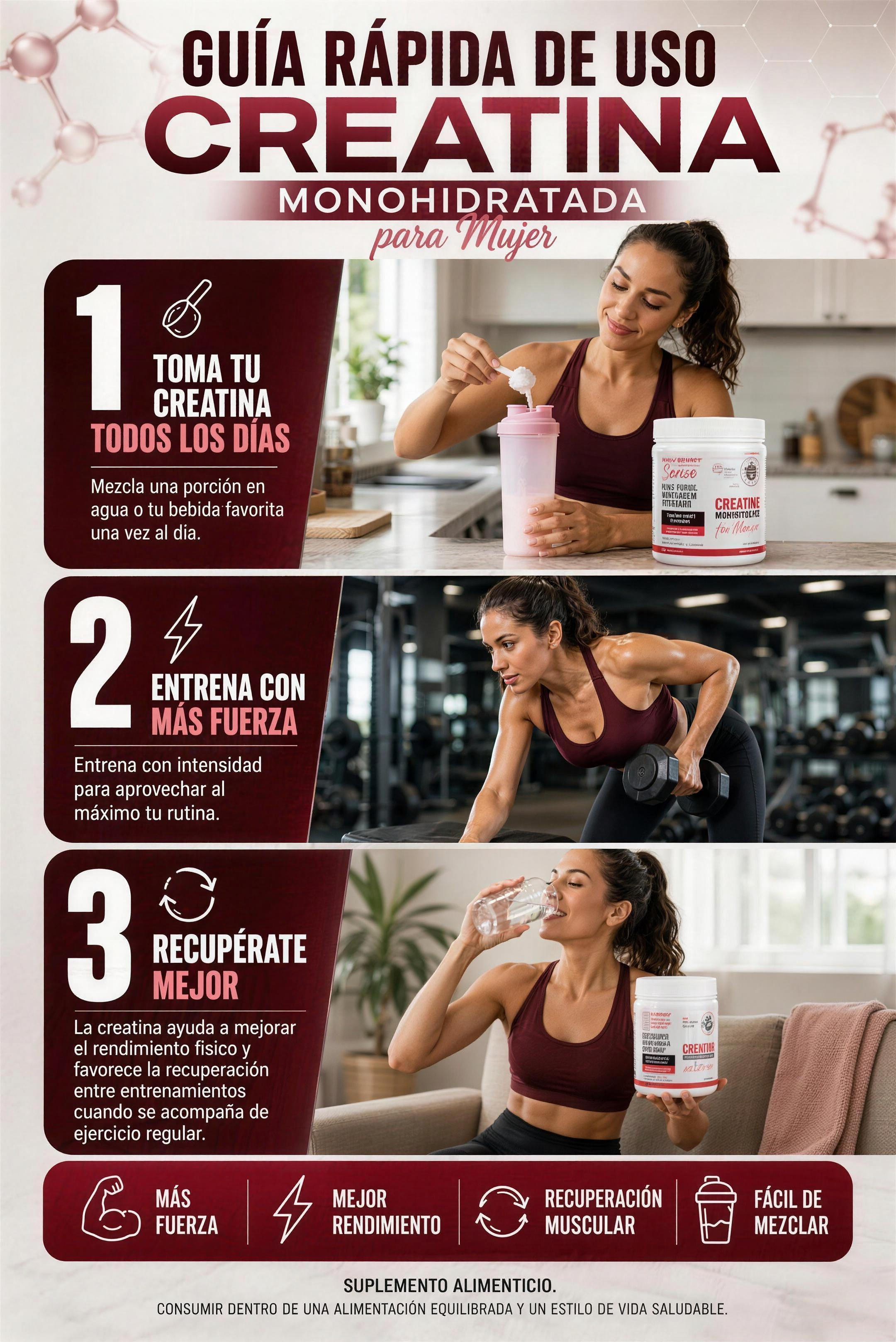Creatina Monohidratada para Mujer