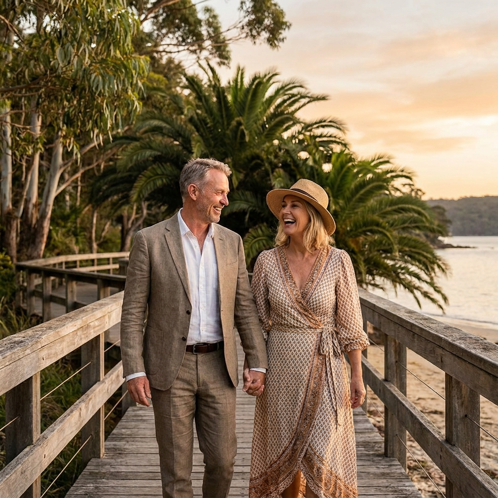 A couple enjoying coastal life at Riverbend