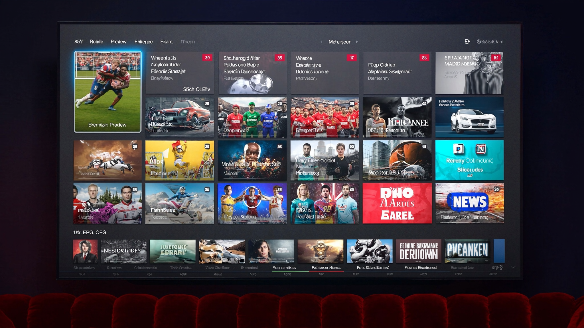 TrustView TV IPTV provider UK — 4K TV with IPTV interface