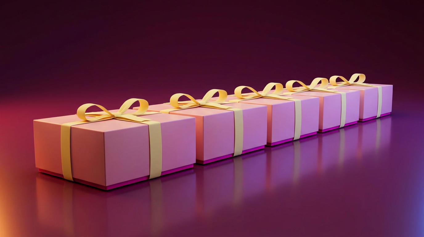 Pink cookie boxes ready for delivery