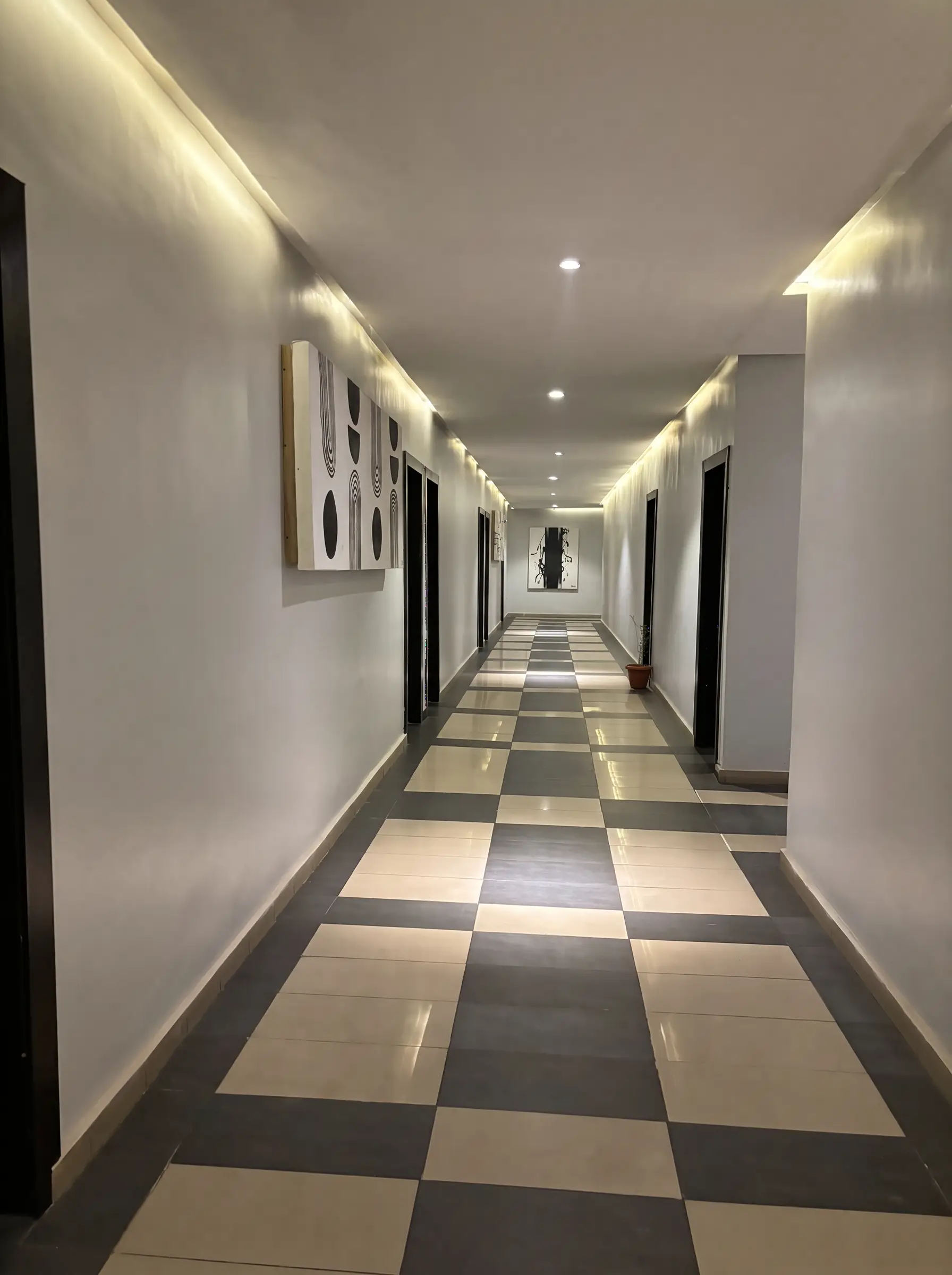 A guest floor corridor at OVIC Hotel